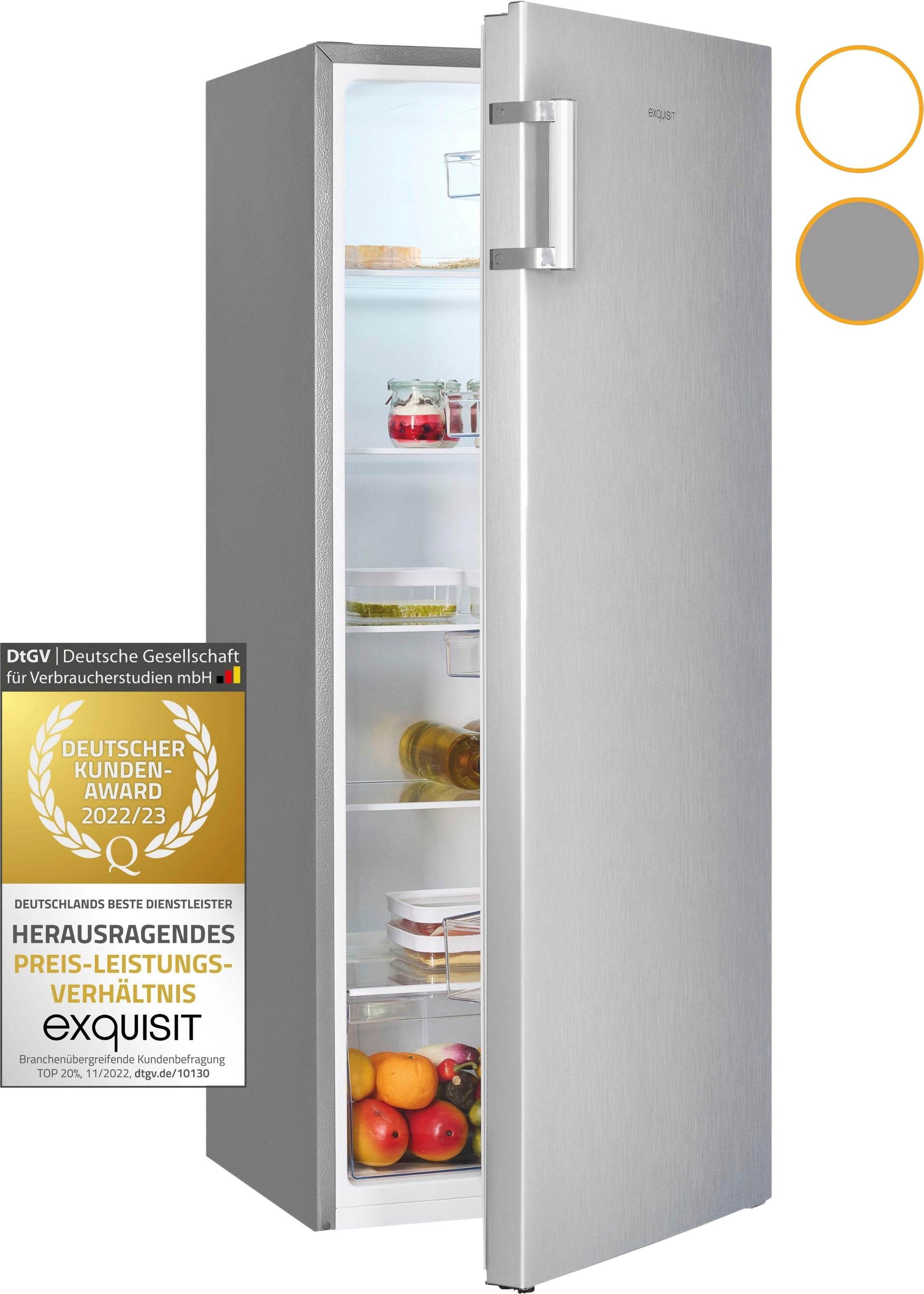 4. Bild von exquisit Vollraumkühlschrank »KS320-V-H-010E«, KS320-V-H-010E, 143,4 cm hoch, 55 cm breit, 242 L Volumen