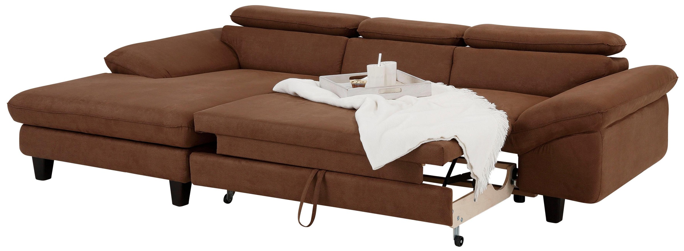 Home affaire Ecksofa »Pilot L-Form«, mit Kopfteilverstellung, optional Bettfunktion und Bettkasten