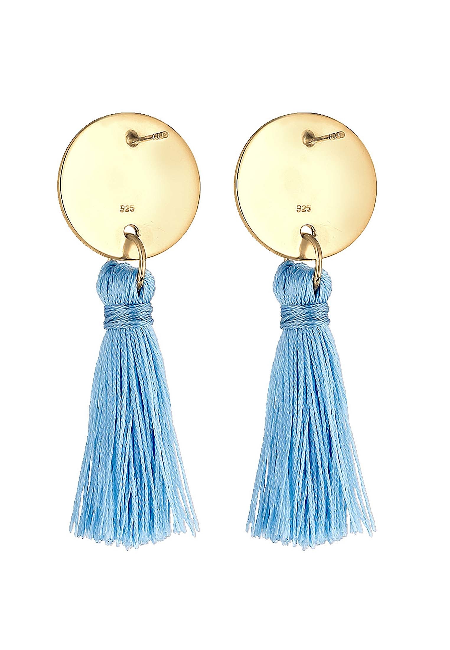 Elli Paar Ohrstecker »Hänger Kreis Boho Tassel Trend Matt 925 Silber«
