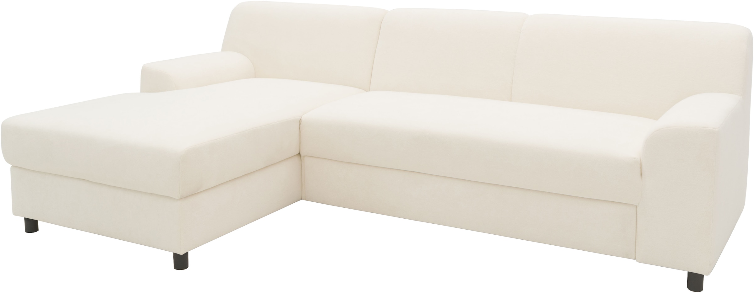 DOMO collection Ecksofa »Turah 2, L-Form, Cord oder Luxus-Microfaser, komfortabler Federkern«, B/T/H: 241/146/79 cm, incl. Zierkissen, wahlweise mit Bettfunktion