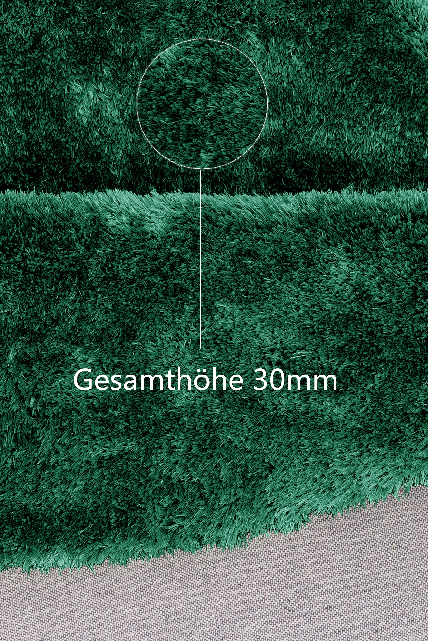 Bruno Banani Hochflor-Teppich »Dana Teppich, Kundenliebling«, rund, 30 mm Höhe, unifarben, Mikrofaser Teppiche, Wohnzimmer, Schlafzimmer, Esszimmer