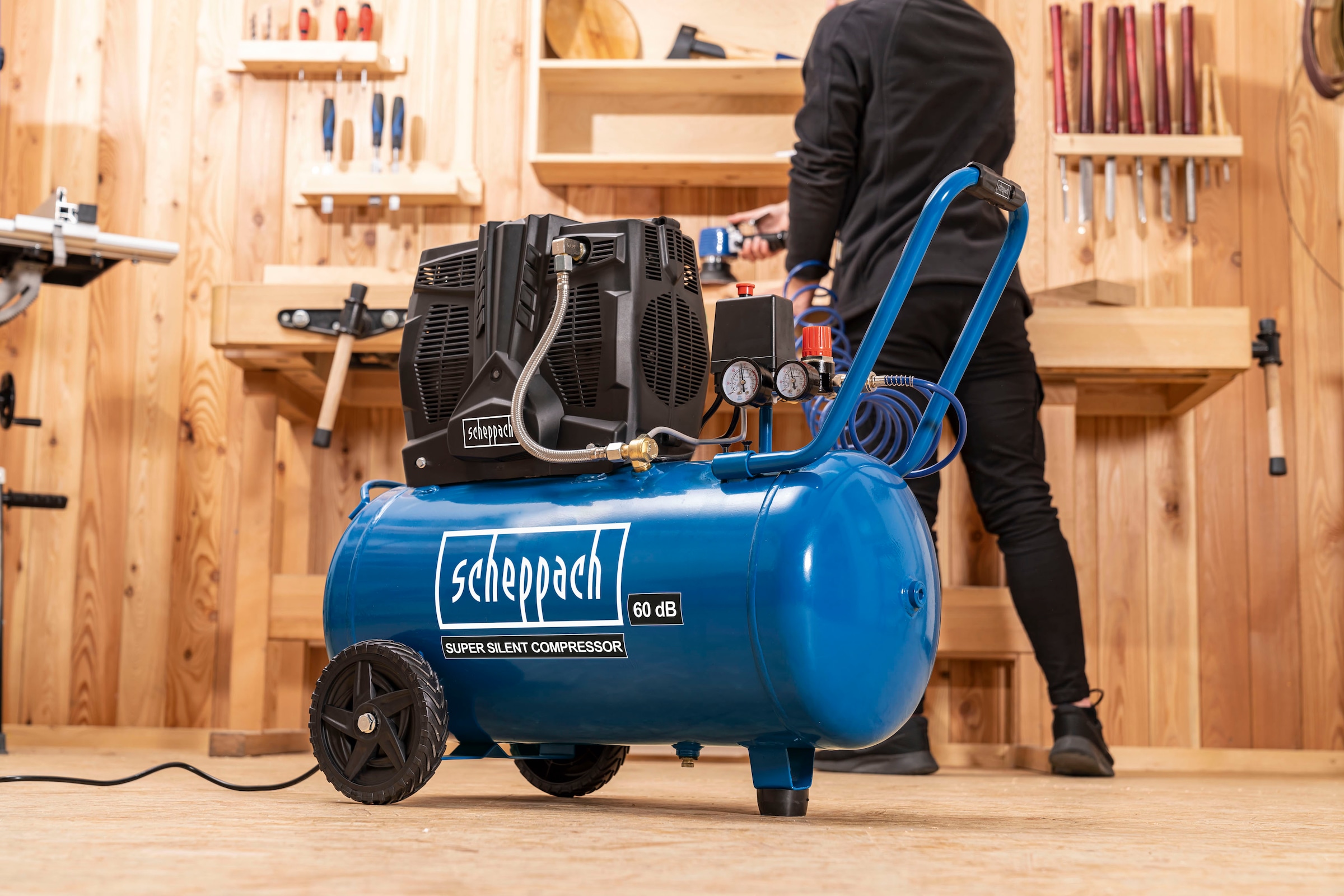 Scheppach Kompressor »HC51Si – Super Silent« 1500W, 300l/min, 230V/50Hz, ölfrei