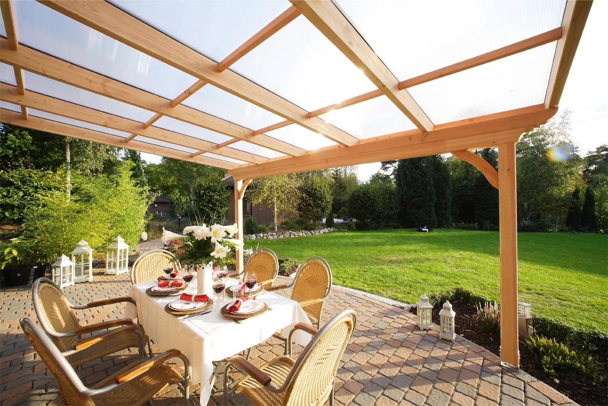 Skanholz Terrassendach »Ravenna« 434 cm Breite, verschiedene Tiefen