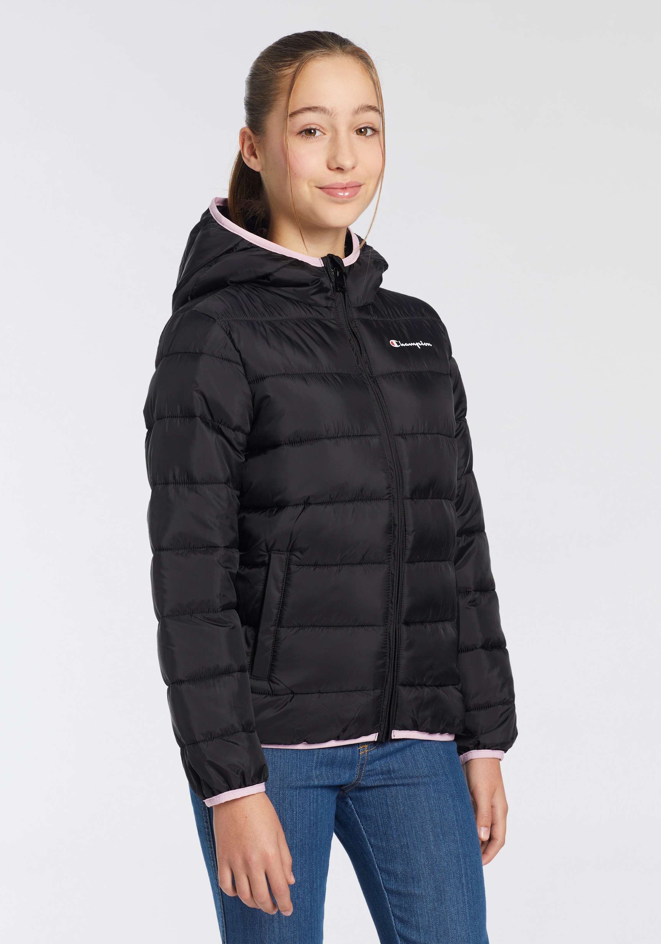 CHAMPION Steppjacke mit Kapuze für Kinder schwarz2 XL (164/170) XL (164/170) Steppjacke von CHAMPION