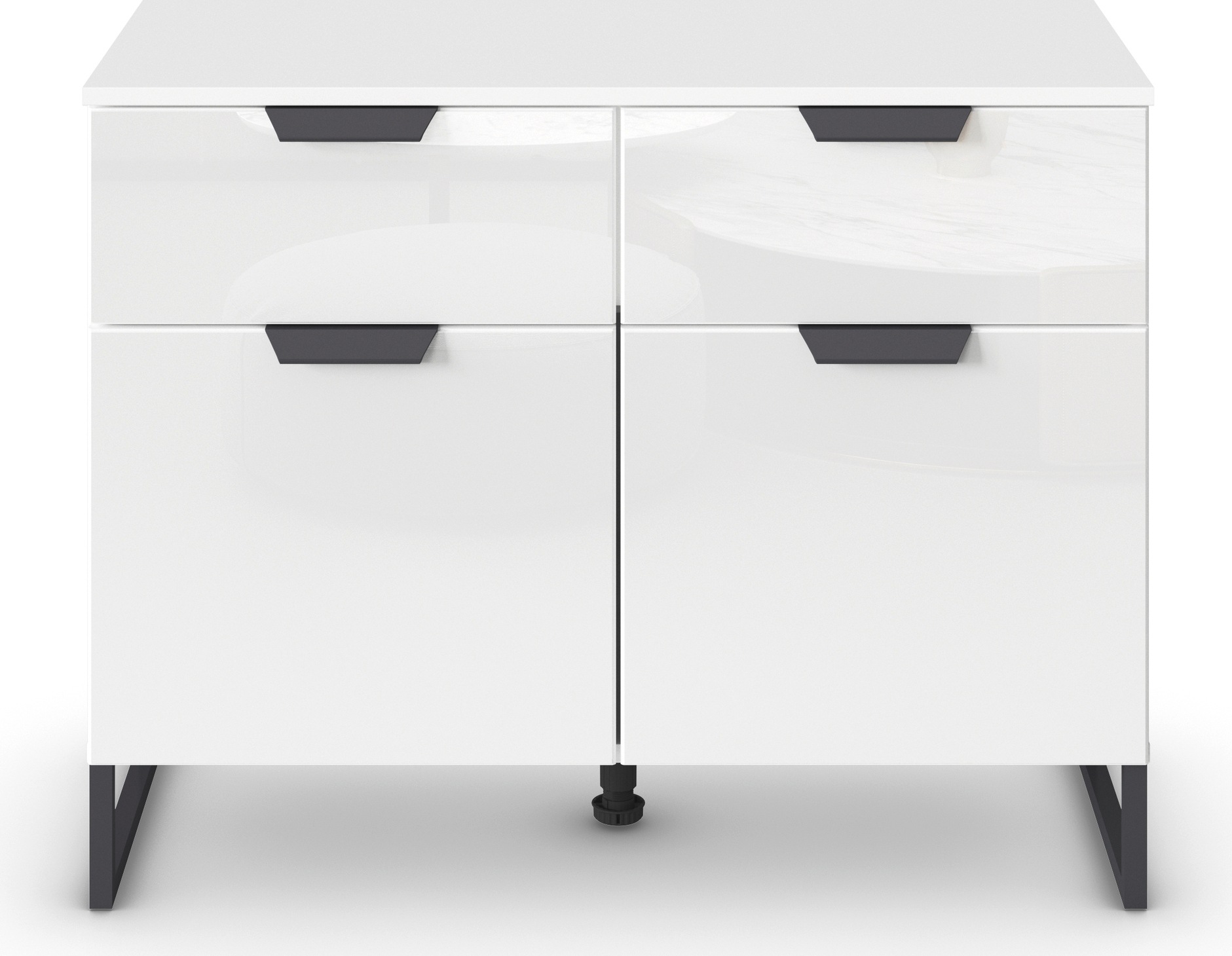 rauch Kombikommode »Modern by Aditio«, mit Glasfront und Kufenfuß, 2 Schubladen mit Softclose-Funktion