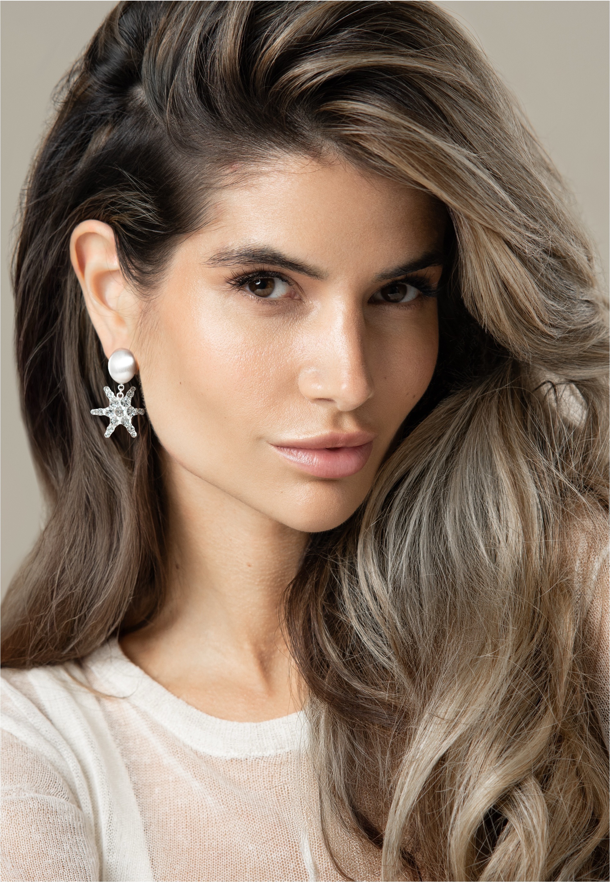 FILIPPA FIRENZE Paar Ohrclips »Stella Clips« mit funkelnden Kristallen