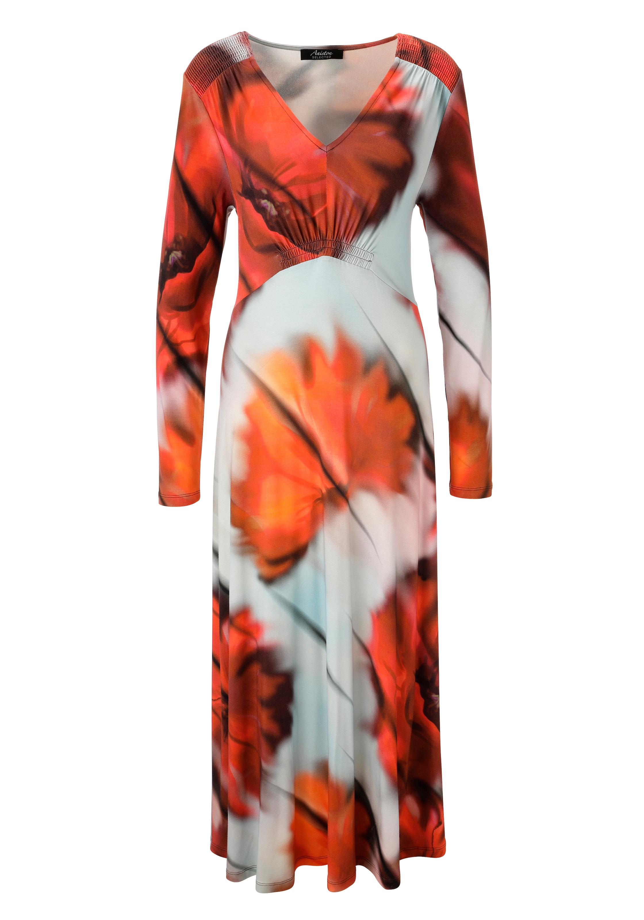 Aniston SELECTED Midikleid, mit Smok-Details - NEUE KOLLEKTION