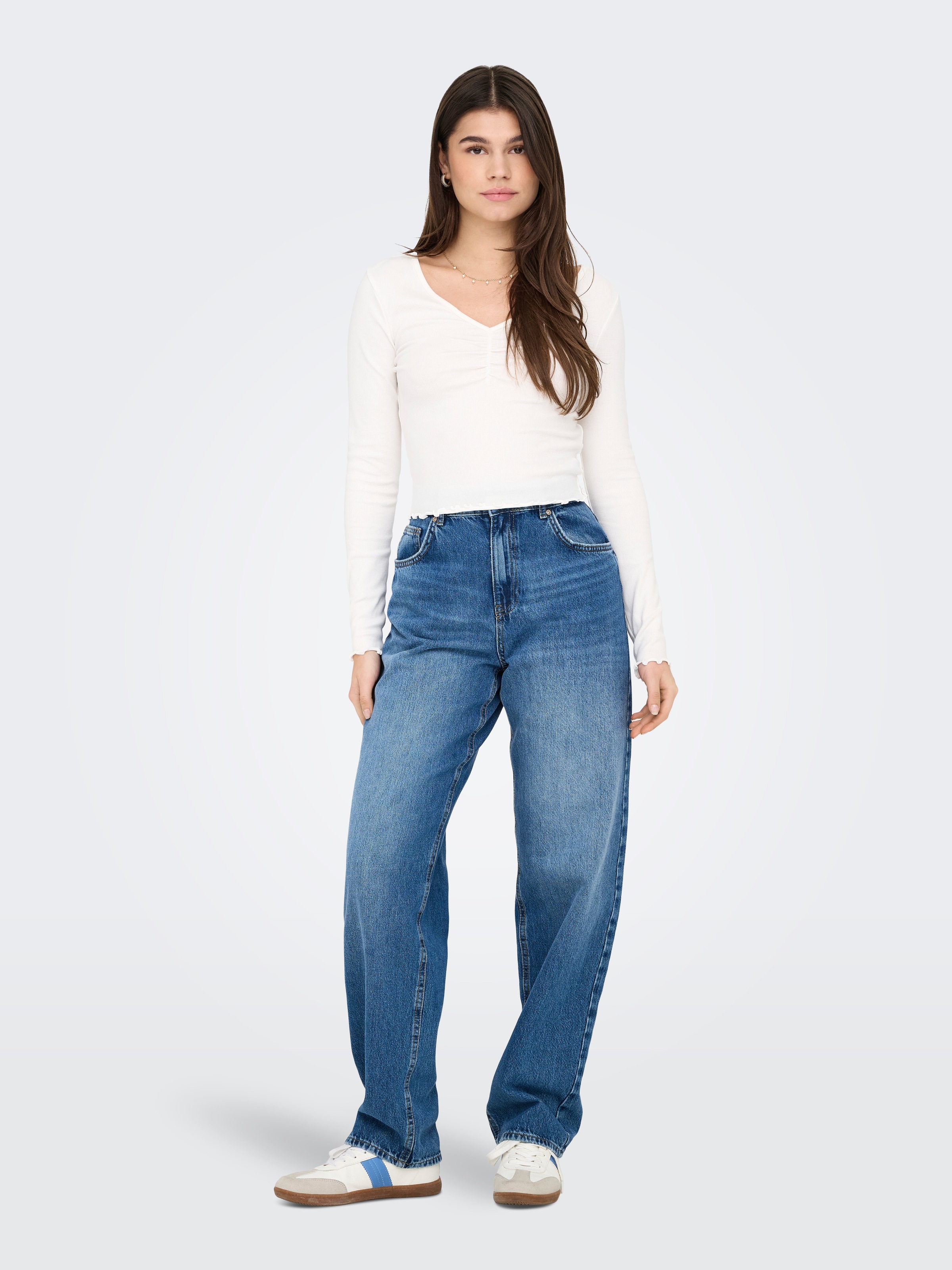 ONLY Langarmshirt »ONLBETTY L/S V-NECK TOP CC JRS«