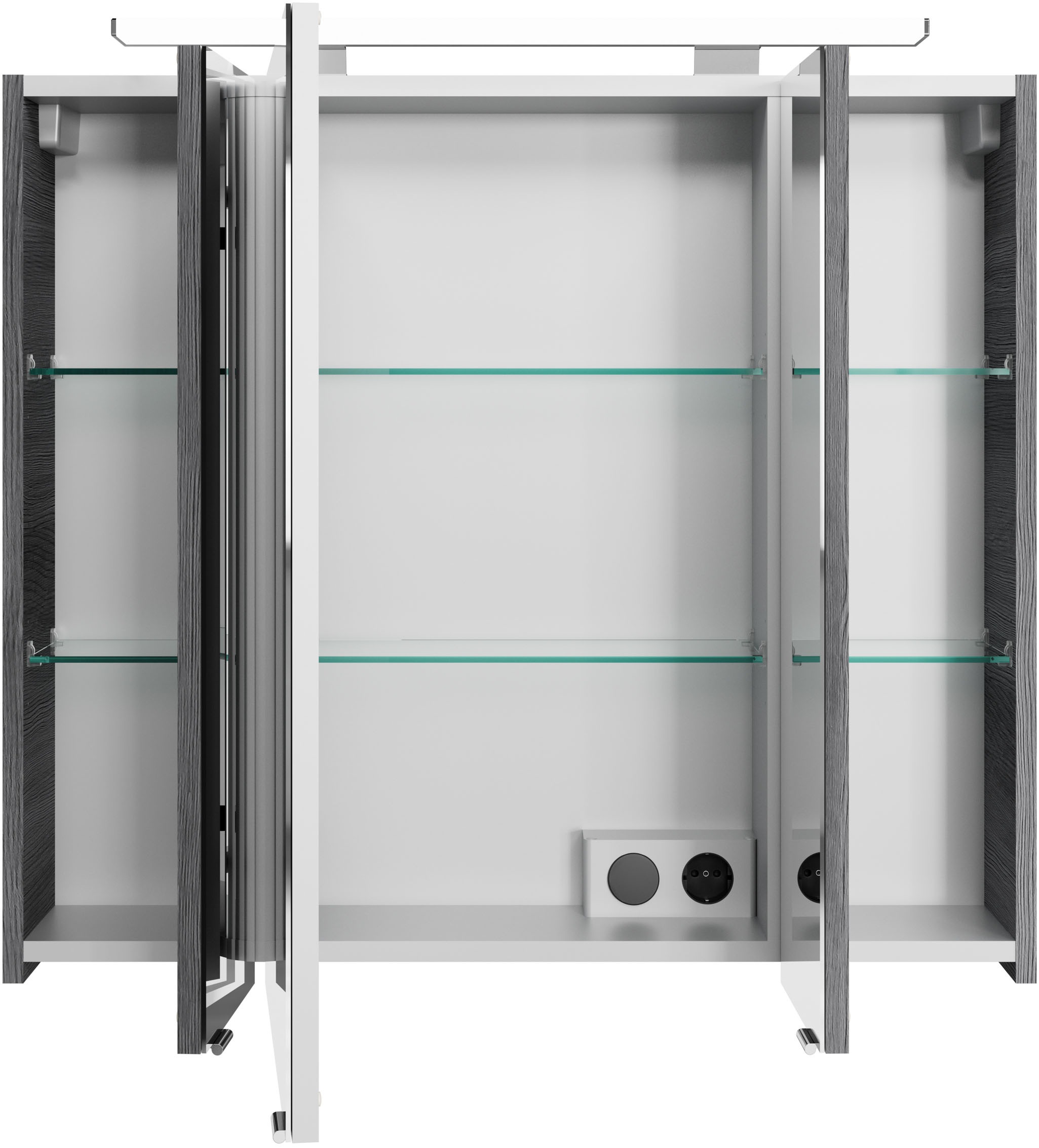 Saphir Badmöbel-Set »Serie 4010 2-teilig Keramik-Waschtisch mit LED-Spiegelschrank«, (Set), Badezimmer Set 84 cm breit, inkl. Türdämpfer, 3 Türen, 2 Schubladen