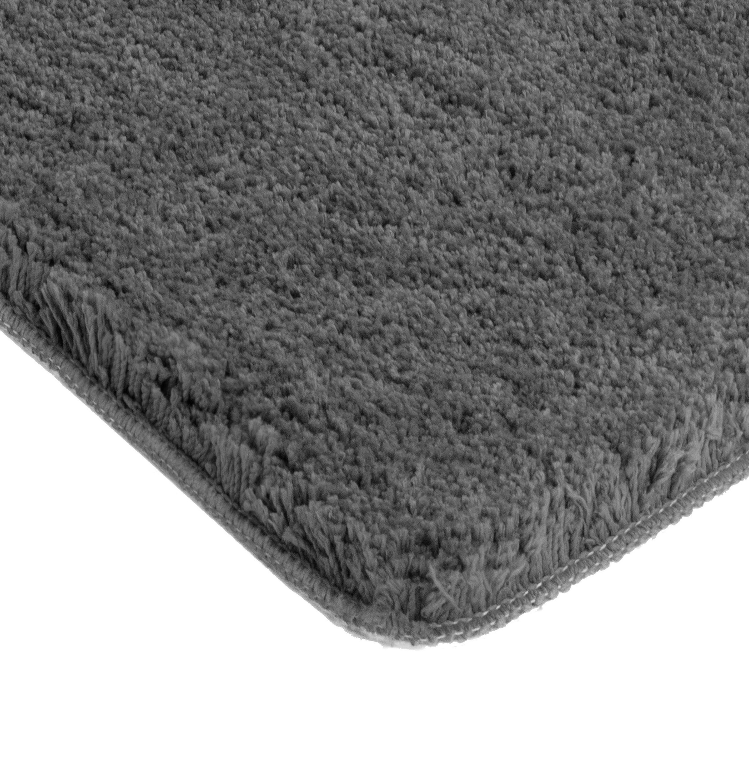 my home Badematte »Sanremo, Badvorleger, Badezimmer Teppich, sehr weich«, rutschhemmend beschichtet, fußbodenheizungsgeeignet-schnell trocknend, Badteppich, unifarben, rechteckig, rund & als 3-tlg. Set erhältlich