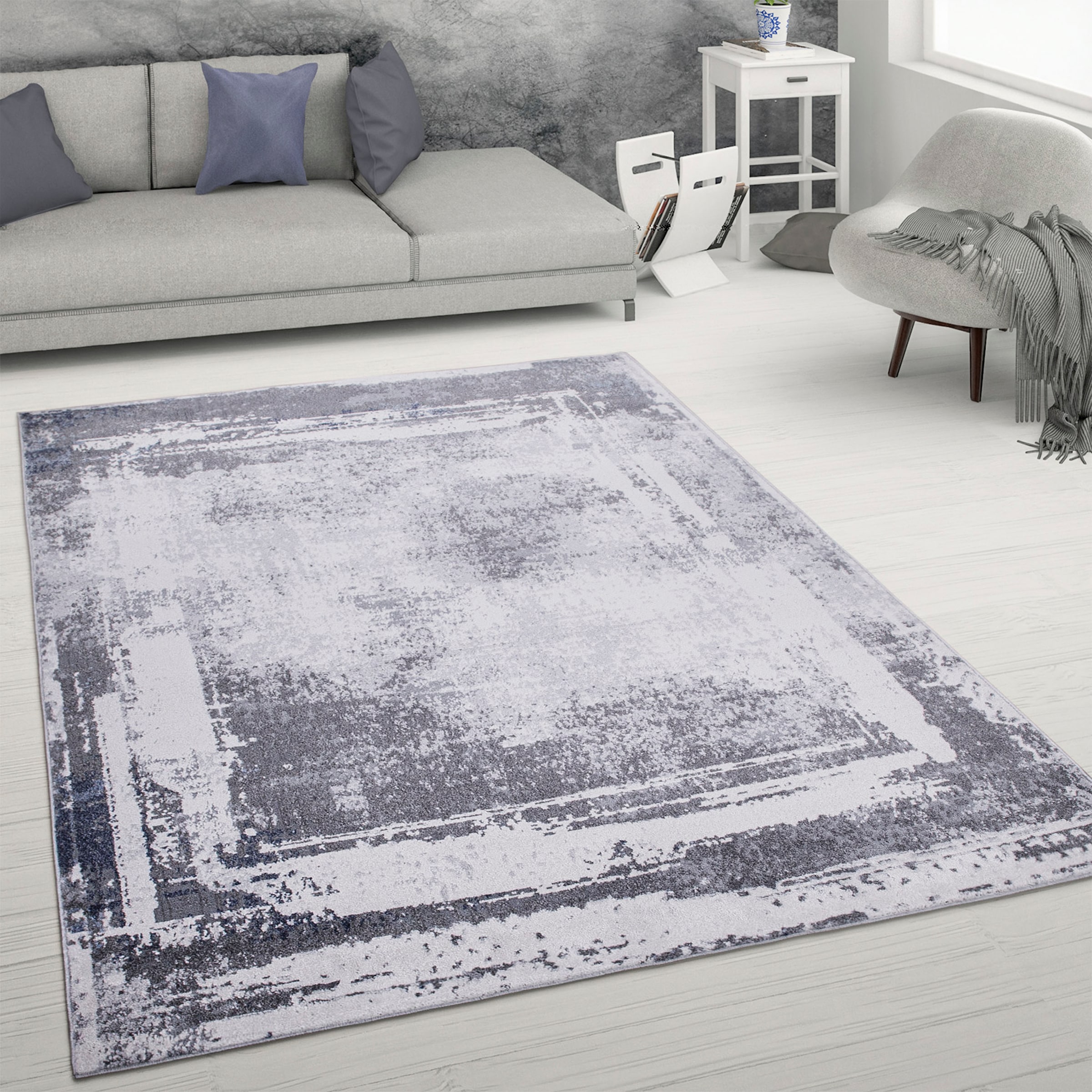 Paco Home Teppich »Catania 843«, rechteckig, 13 mm Höhe, Kurzflor, modernes Design, ideal im Wohnzimmer & Schlafzimmer