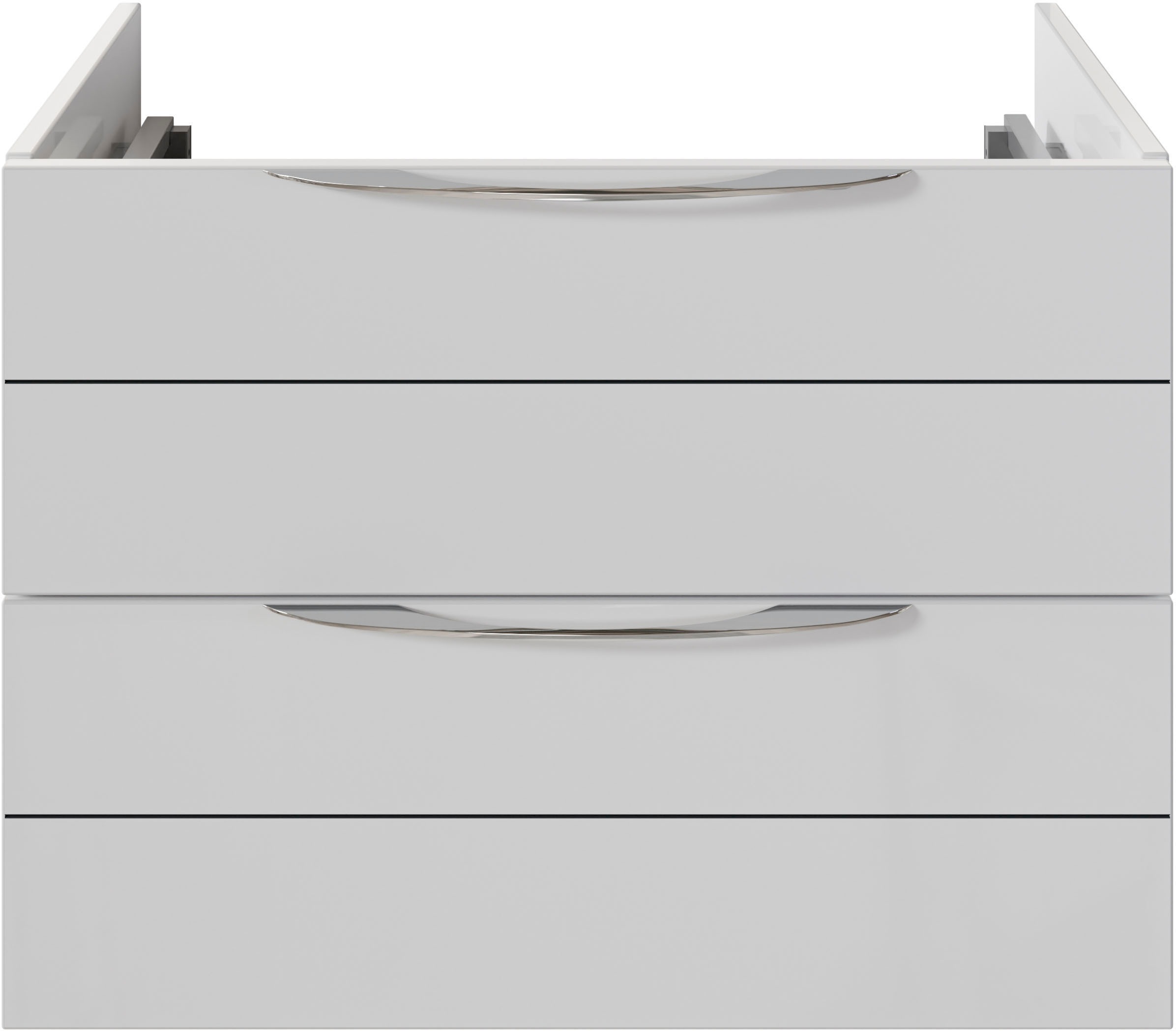 Saphir Badmöbel-Set »Serie 6025 2-teilig Mineralmarmor-Waschtisch mit LED-Spiegelschrank«, (2 St.), Waschplatz 67 cm breit, 2 Schubladen, 2 Spiegel-Türen, inkl Türdämpfer