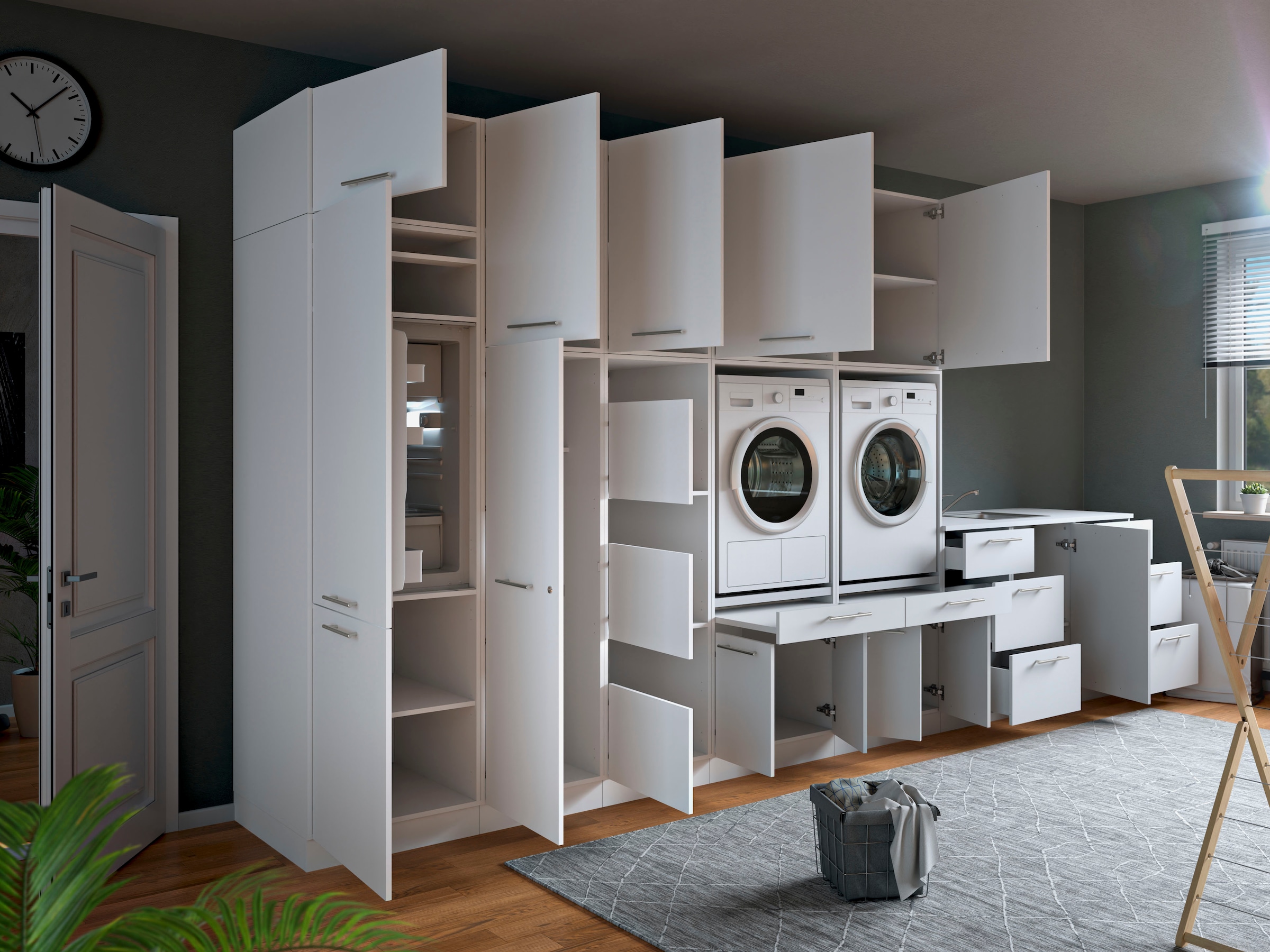 Laundreezy Mehrzweckschrank-Set »Laundreezy, 12-tlg. Mehrzweckschrank-Set B/H/T 445/238/68 cm« 12 Stk. tlg.
