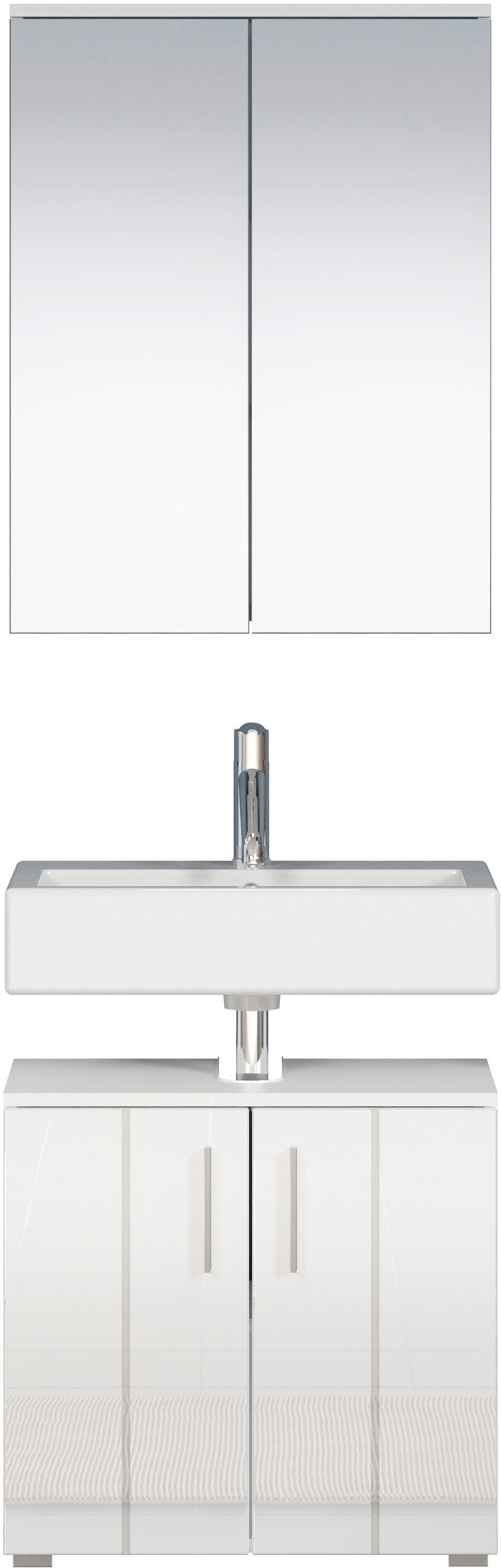 Badezimmer-Set »Prag«, (Set, 2 St.), Waschbeckenunterschrank & Spiegelschrank