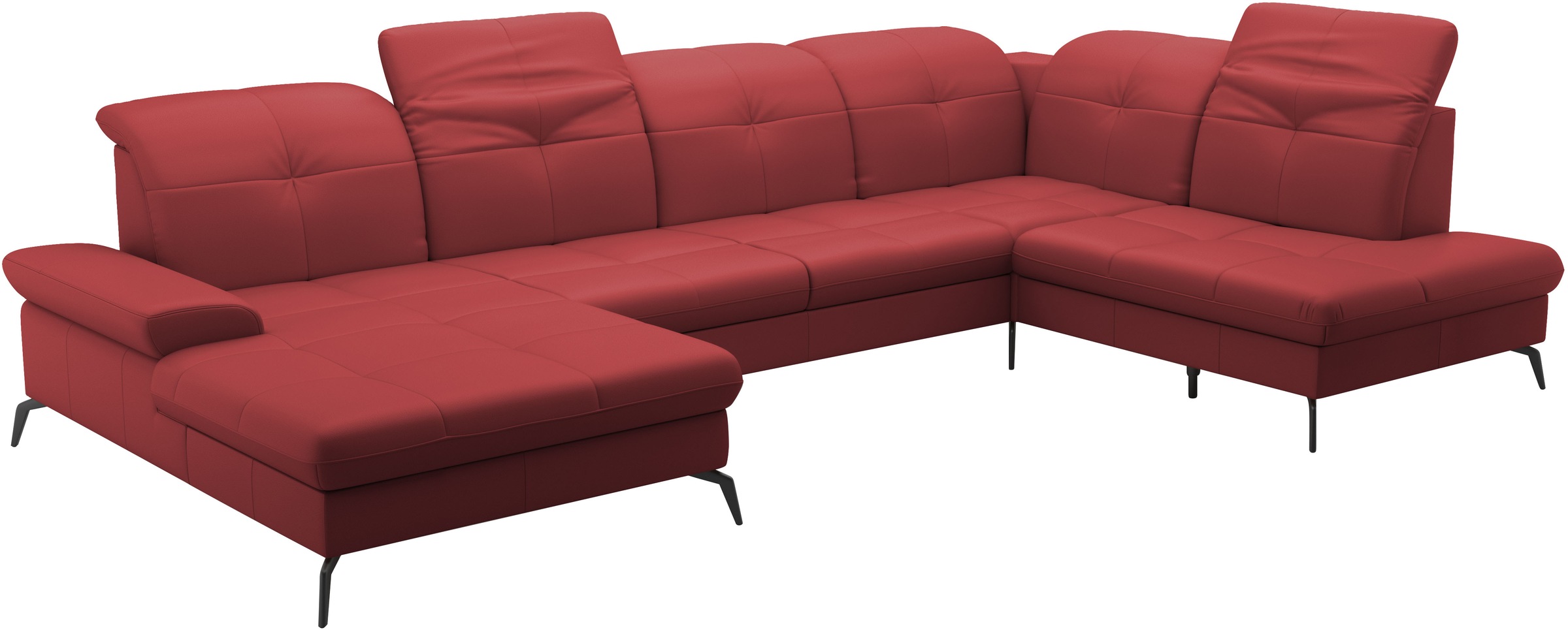 sit&more Wohnlandschaft »Amica, U-Form, inkl. Sitztiefenverstellung und Armteilverstellung«, wahlweise mit Kopfteilverstellung, Bettfunktion und Bettkasten