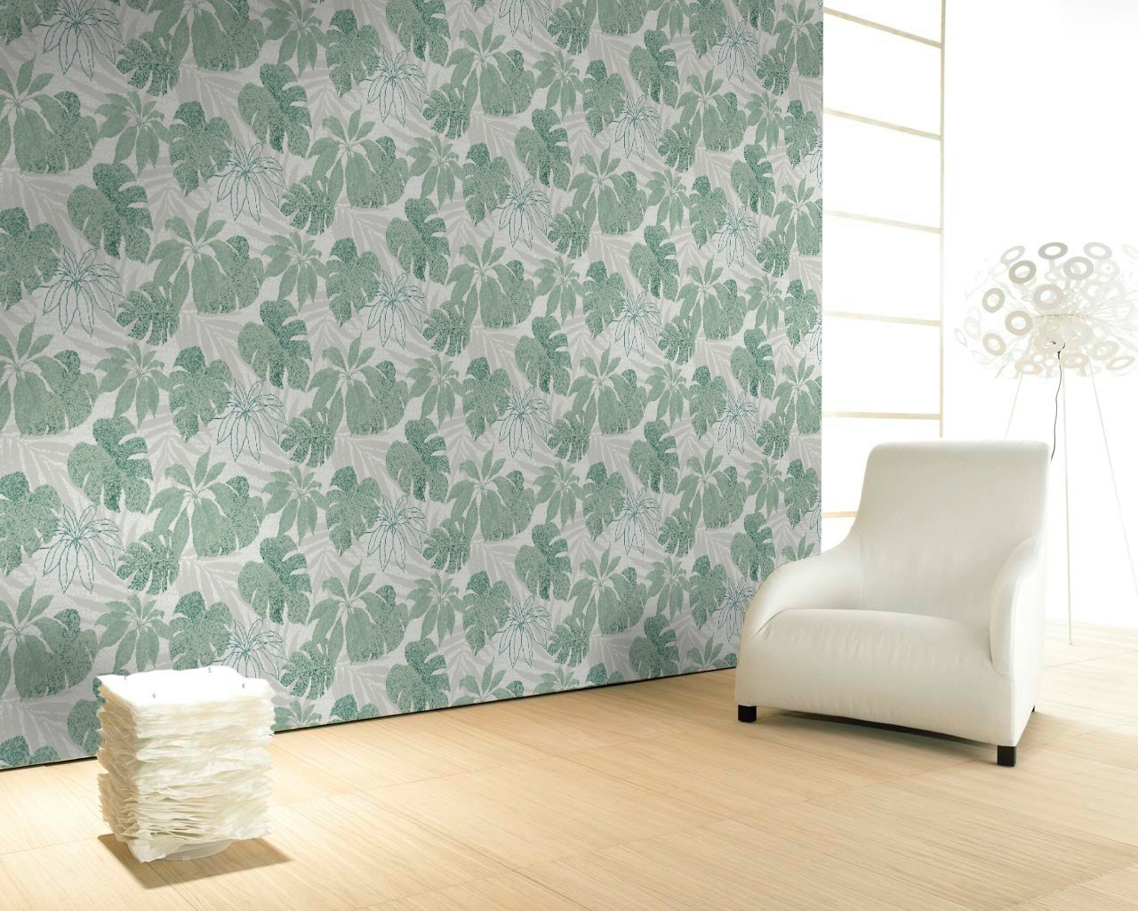 Marburg Vliestapete »Beige-Grün« geblümt moderne Tapete für Wohnzimmer Schlafzimmer Küche