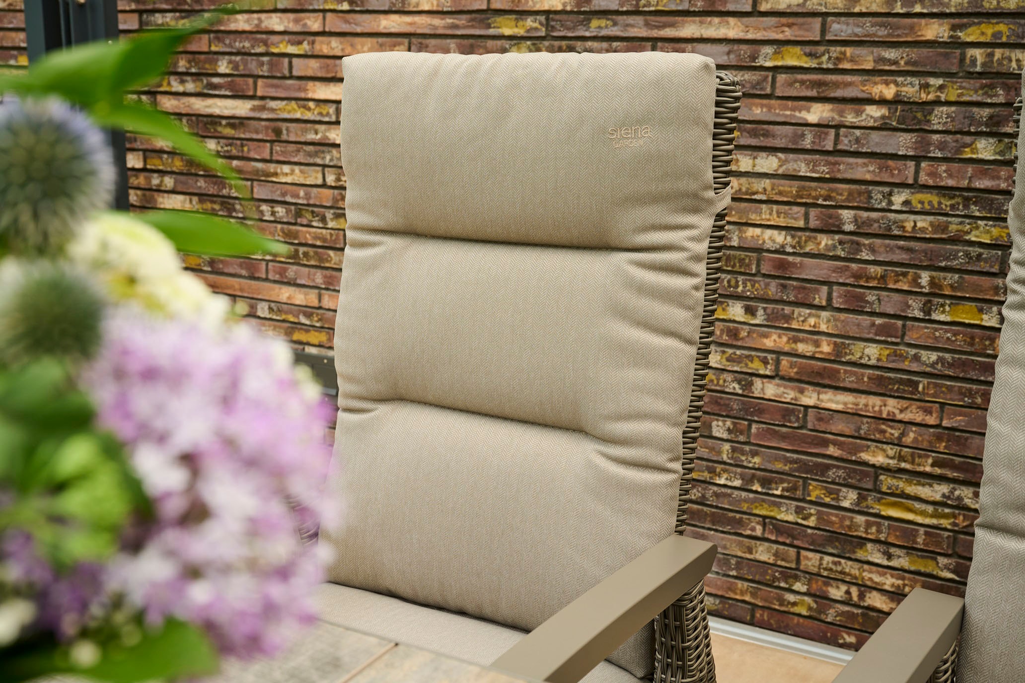 Siena Garden Gartensessel »»Corido Dining Move« taupe inkl. Kissen«, Rückenlehne stufenlos verstellbar