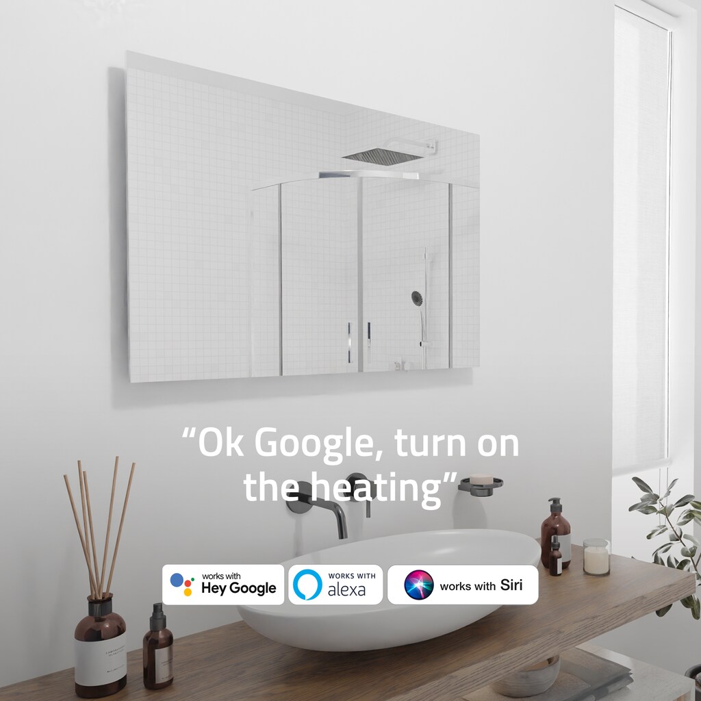 Hombli Smart-Home-Zubehör »smartes Infrarot Glas Heizpanel 600W Spiegel«