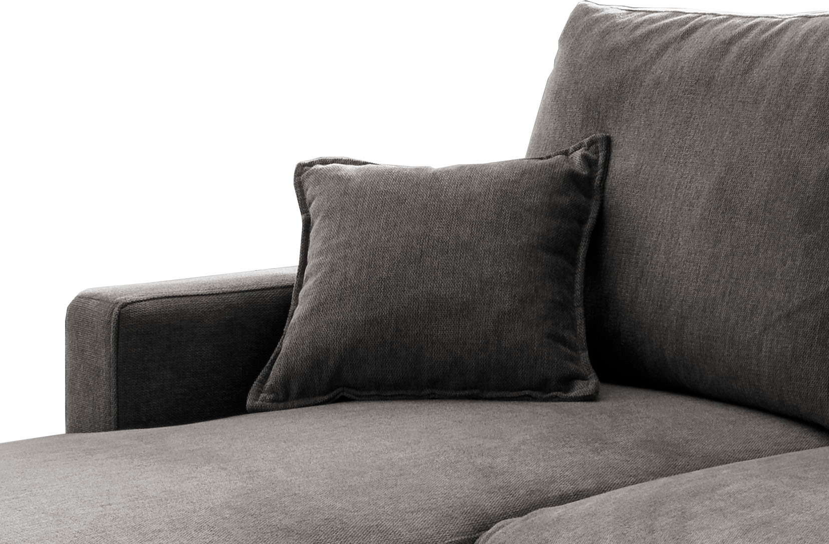 INOSIGN Ecksofa »Valentina L-Form«, 2 Zierkissen, mit Seitentasche, ausziehbarer Liegefläche, Bettkasten