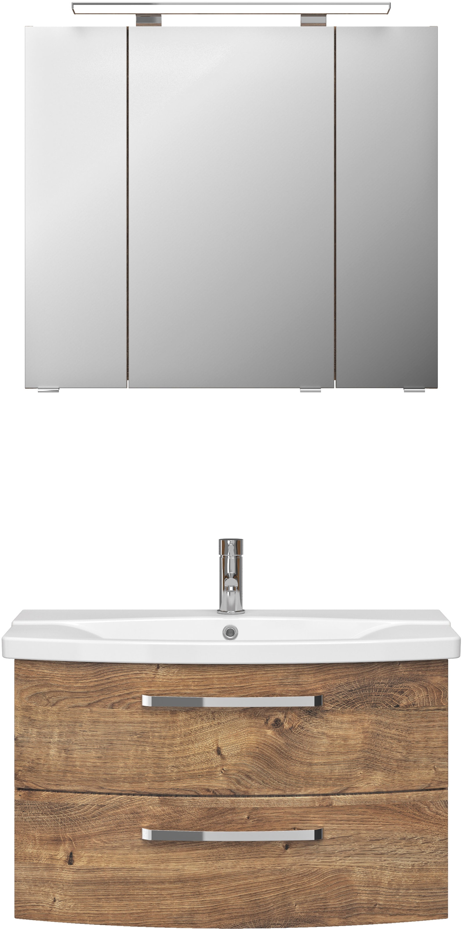 Saphir Badmöbel-Set »Serie 4010 2-teilig Keramik-Waschtisch mit LED-Spiegel günstig online kaufen