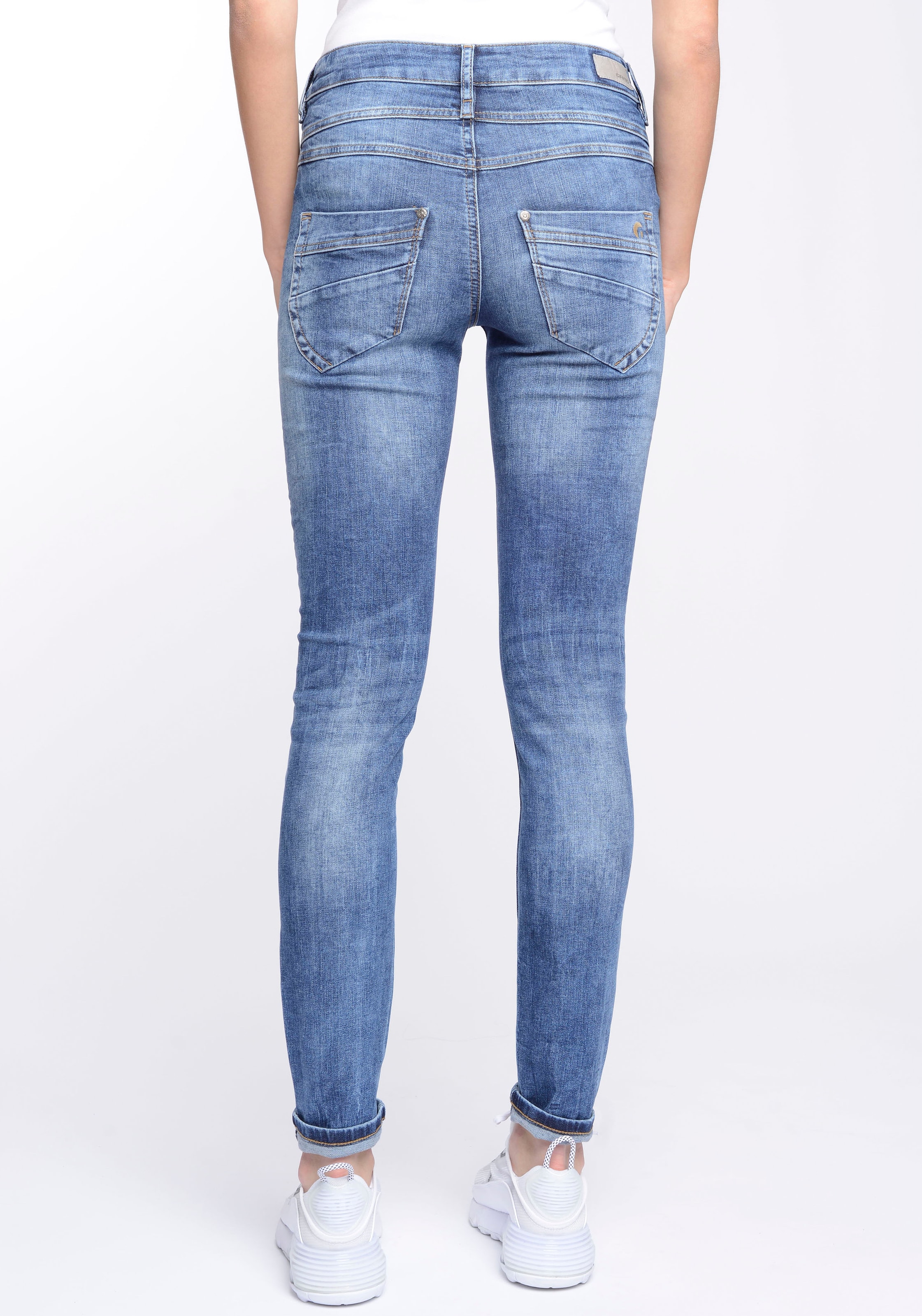 online »94MORA«, GANG bestellen Skinny-fit-Jeans 3-Knopf-Verschluss mit Passe und vorne