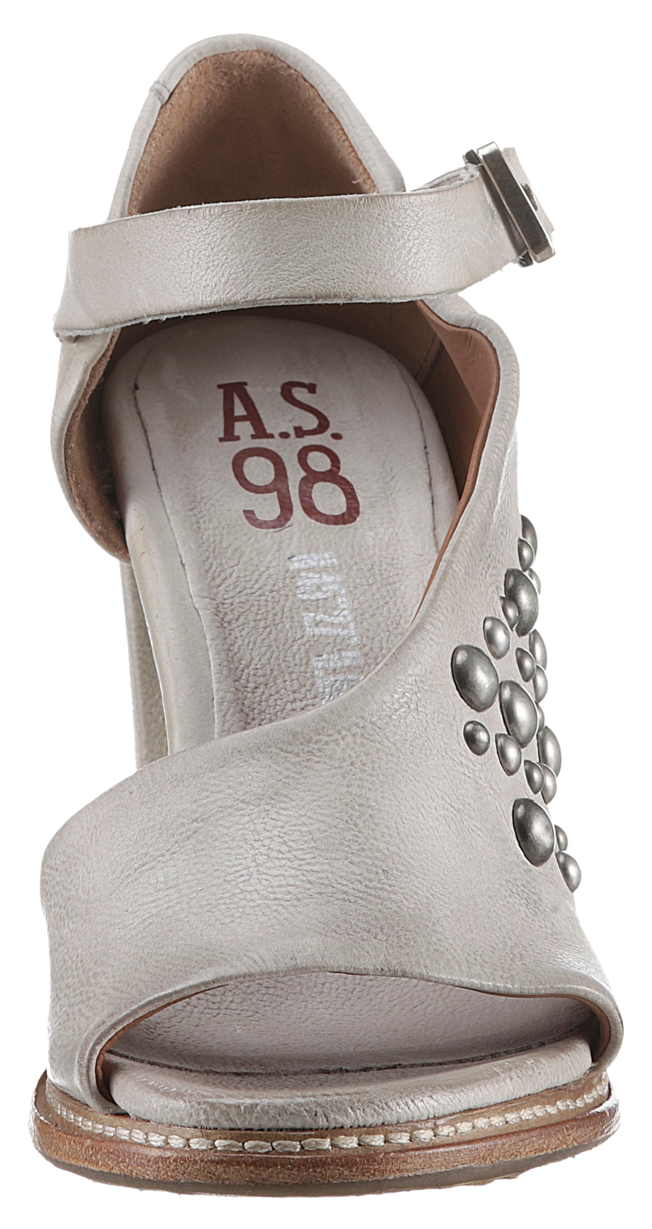 A.S.98 Peeptoepumps »BASILE«, Abendschuh, Riemchensandale, Blockabsatz, mit Nieten