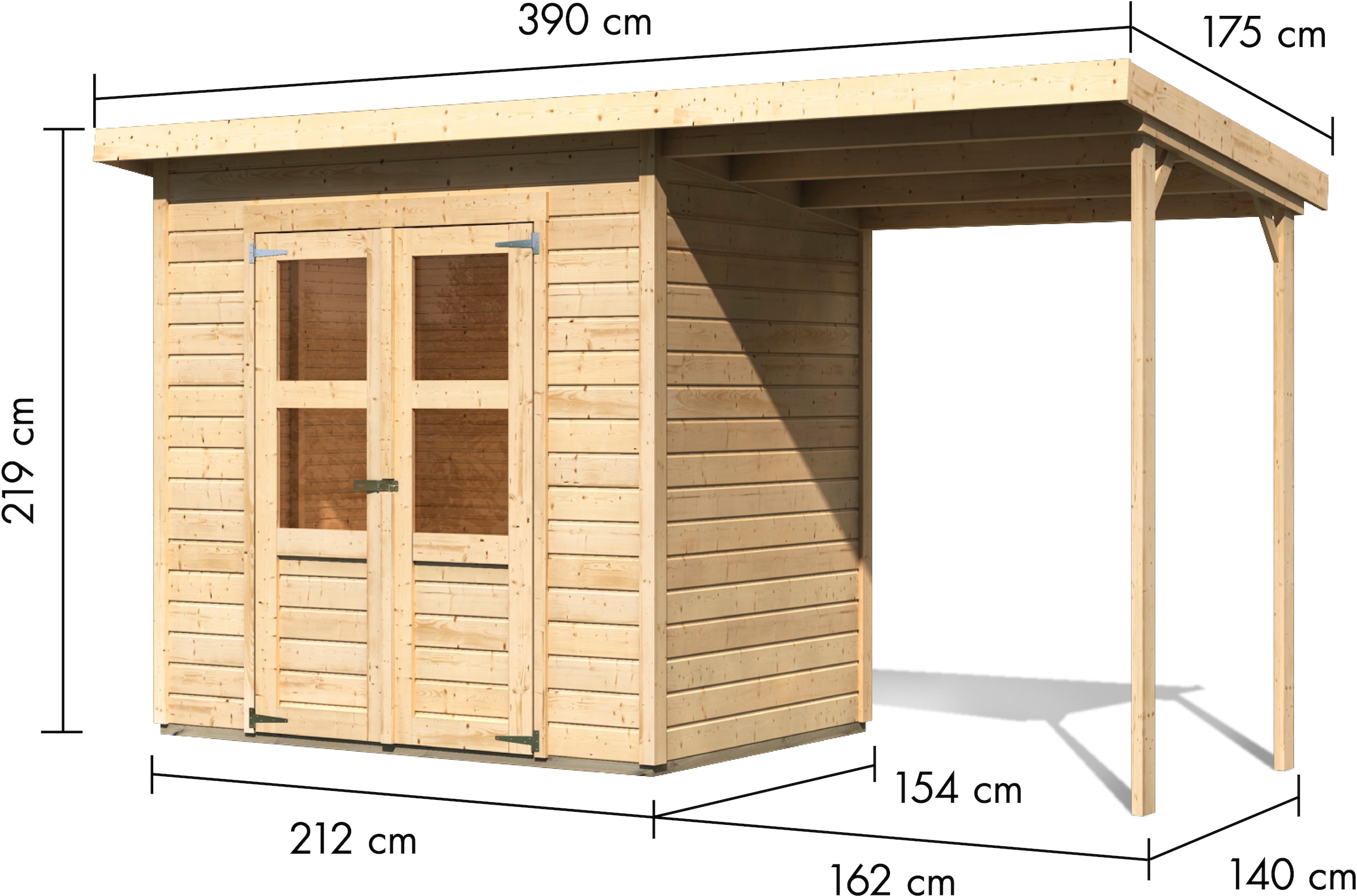 KONIFERA Gartenhaus »Amrum 3« inkl. Anbaudach