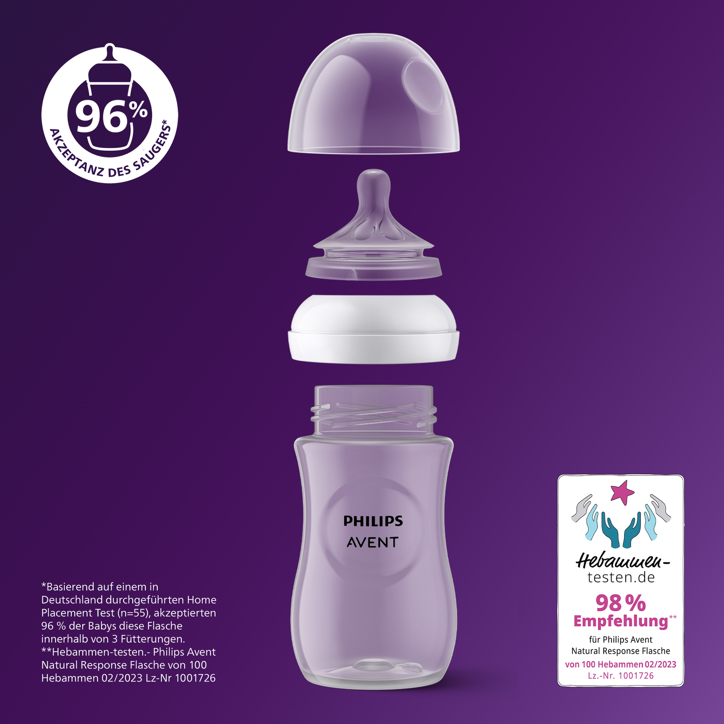 Philips AVENT Babyflasche »Natural Response SCY903/03« 3 Stück, 260ml, ab dem 3. Monat