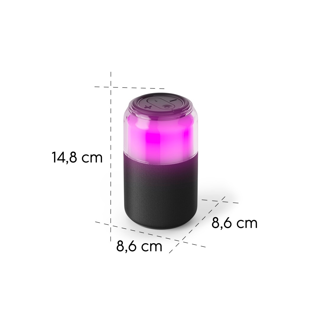 Hama Bluetooth-Lautsprecher »Bluetooth-Lautsprecher mit LED-Licht und True Wireless« ( ) LED-Lichtmodi, True Wireless Stereo, USB-A, Akku, Hängeschlaufe