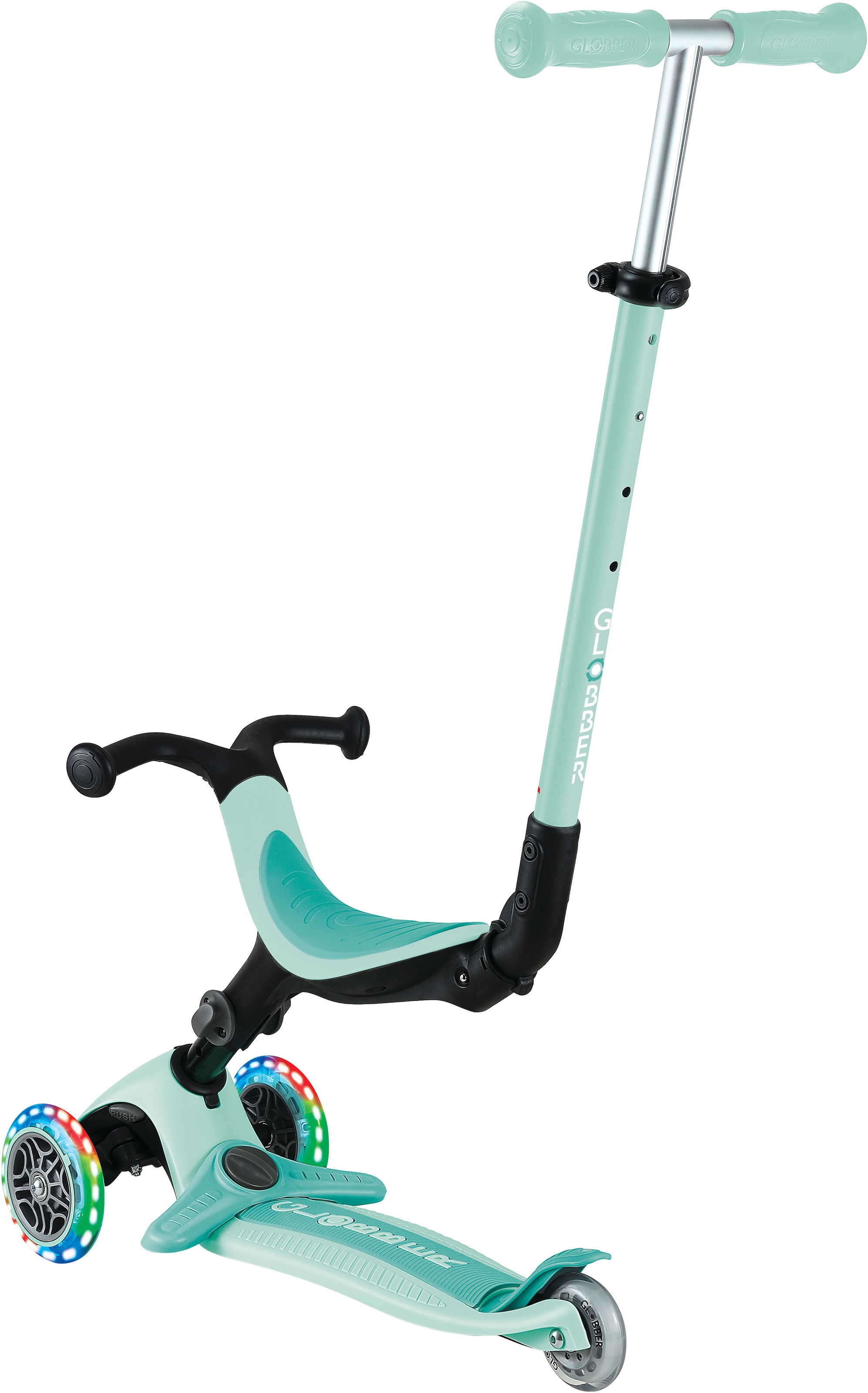 Globber Tretroller »GO-UP ACTIVE LIGHTS mit Leuchtrollen« Dreirad, Laufrad und Scooter