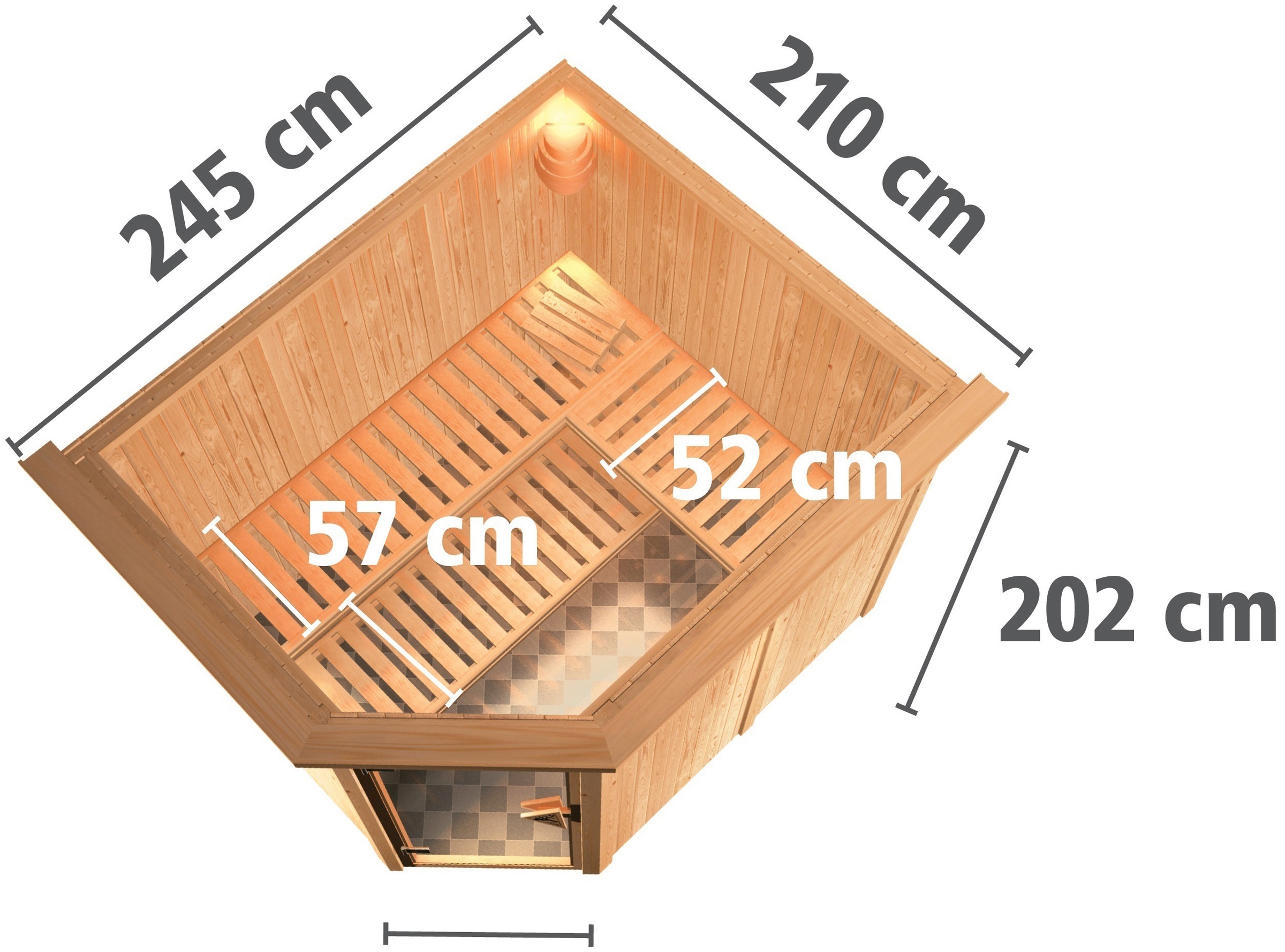 Karibu Sauna »Marit« Set,  Ofen 9 kW Bio externe Strg easy