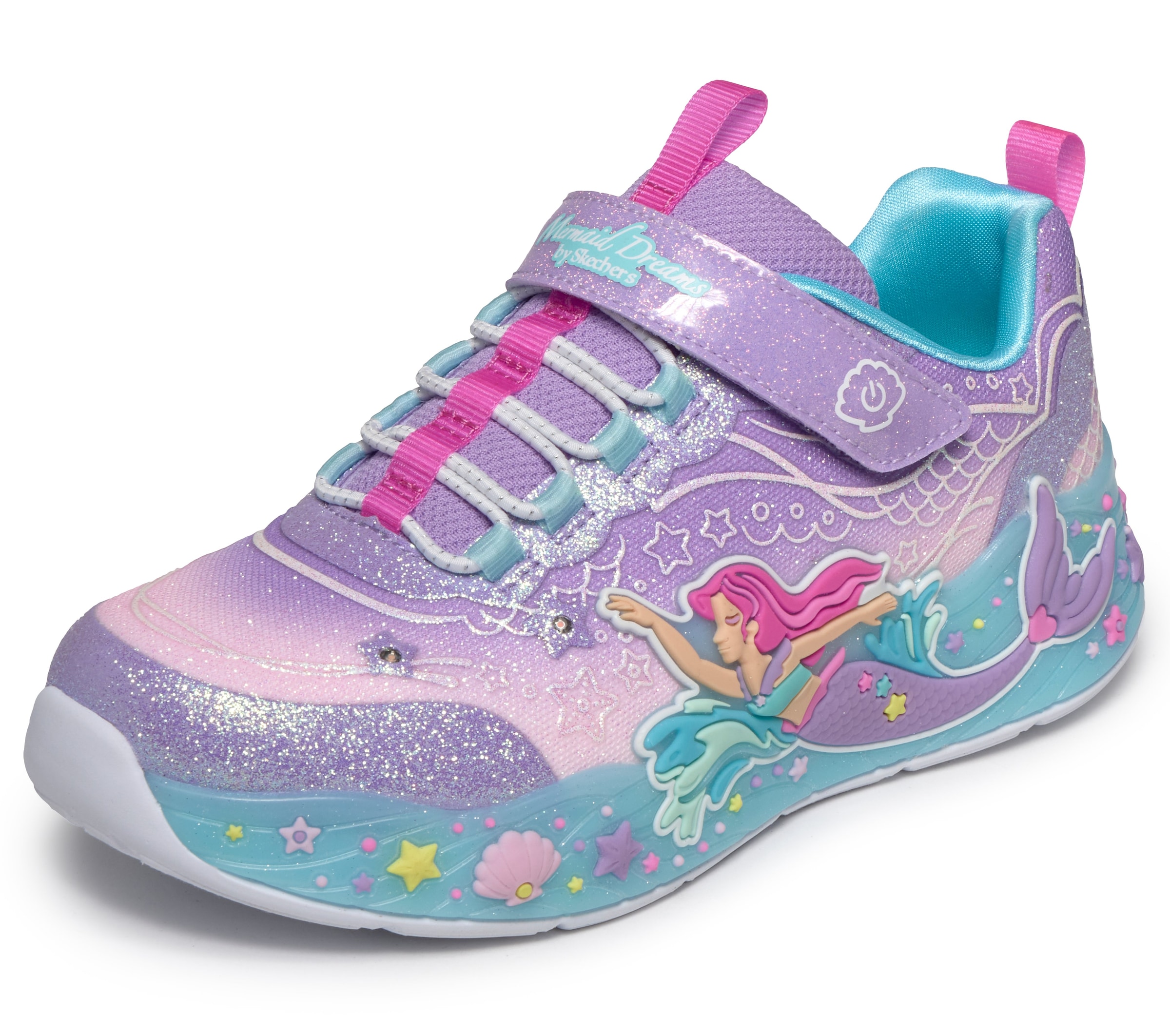 Skechers Sneaker »MERMAID DREAMS LIGHTS«  Blink,-Klettschuh mit Applikation, Größenschablone zum Download