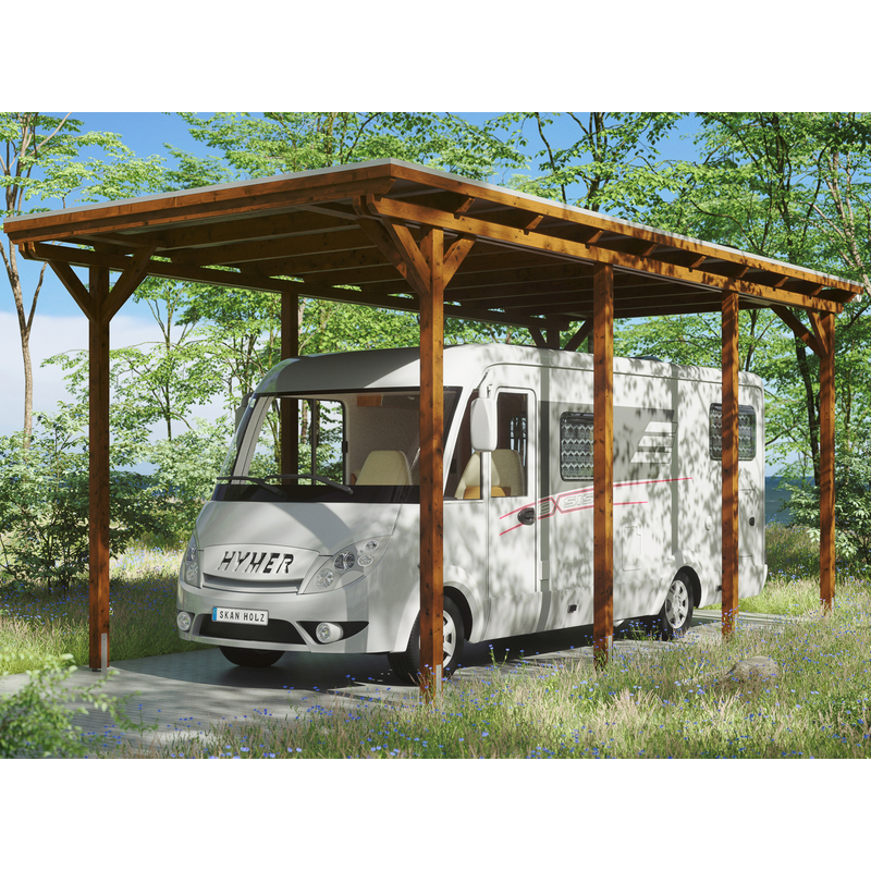 SKANHOLZ Einzelcarport »Caravan-Emsland« Leimholz;Nordisches Fichtenholz 341 cm braun braun