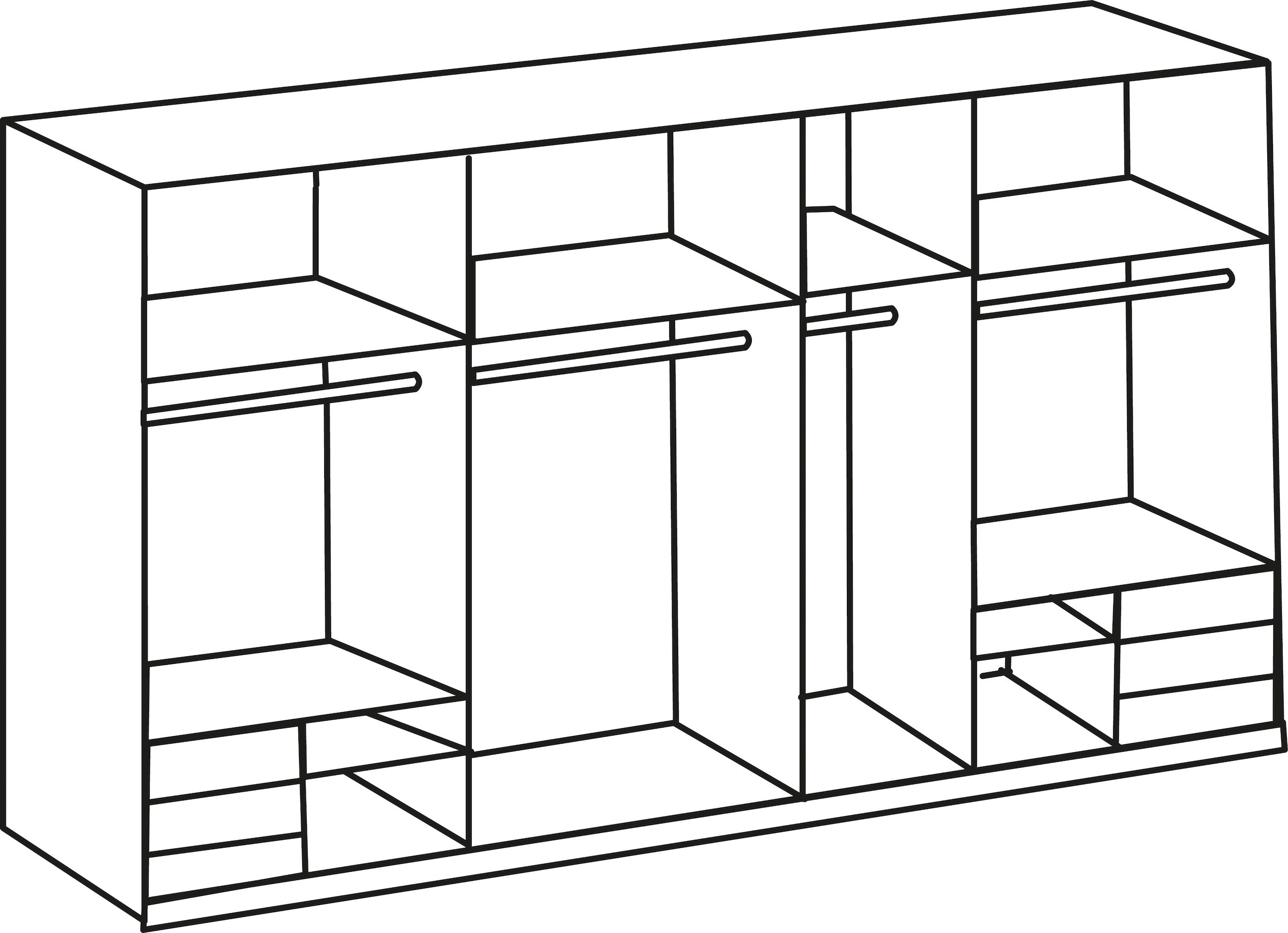 Wimex Schwebetürenschrank »Level by fresh to go«, mit Glastüren und Synchronöffnung