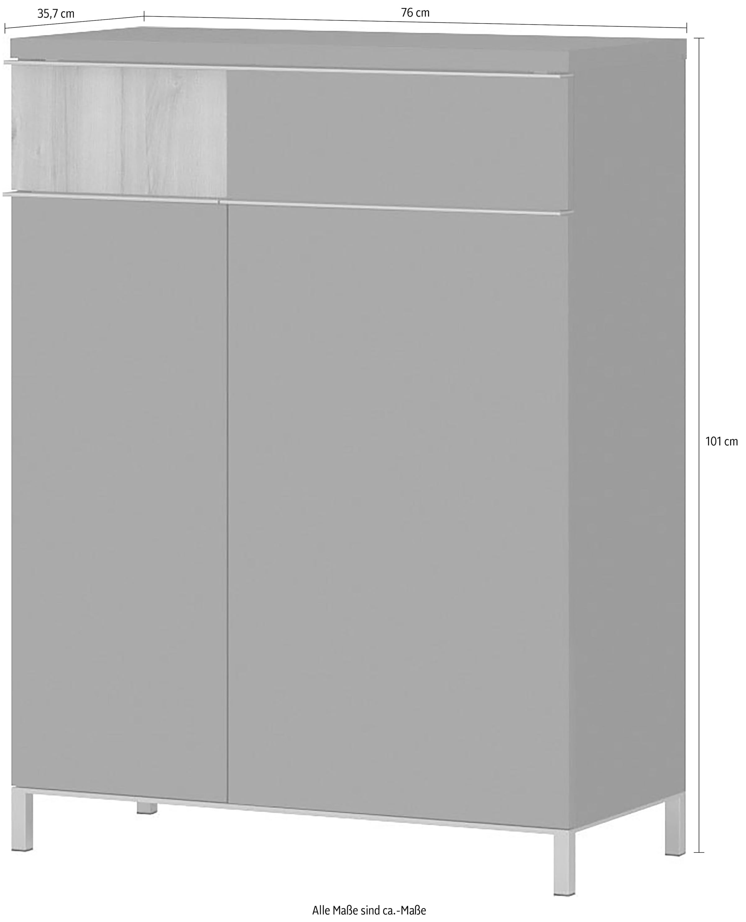 Places of Style Schuhschrank »Onyx«, (H/B/T): 101/76/35,2cm), UV lackiert, mit Soft-Close-Funktion