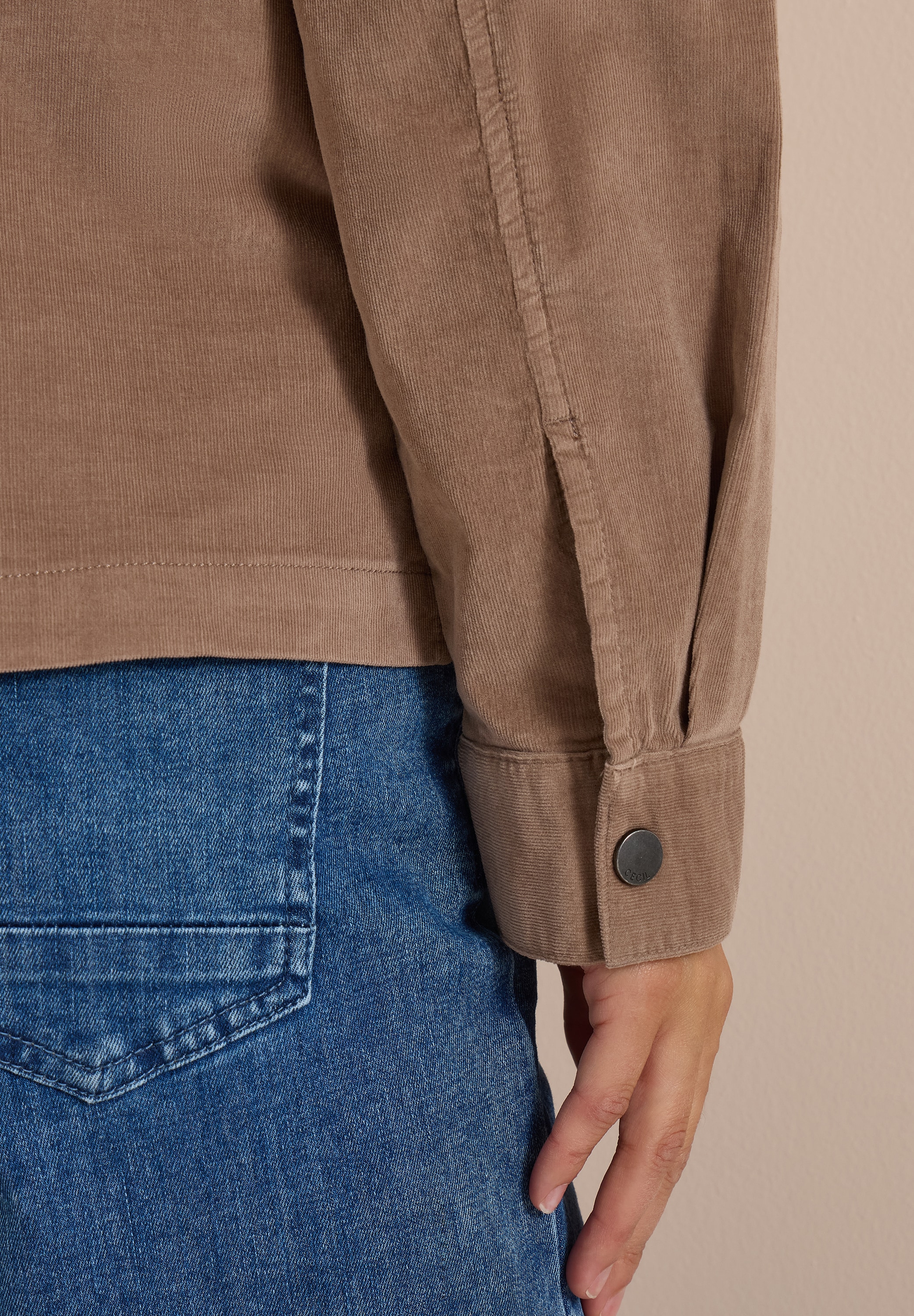Cecil Cordjacke Feincord Overshirt, Baumwollmix, Brusttaschen