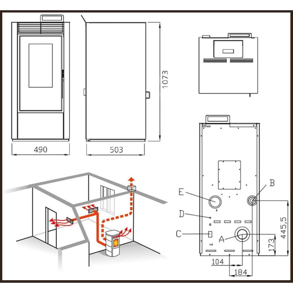 interstoves Pelletofen »Jenwas 14 kan«, (1 tlg.)