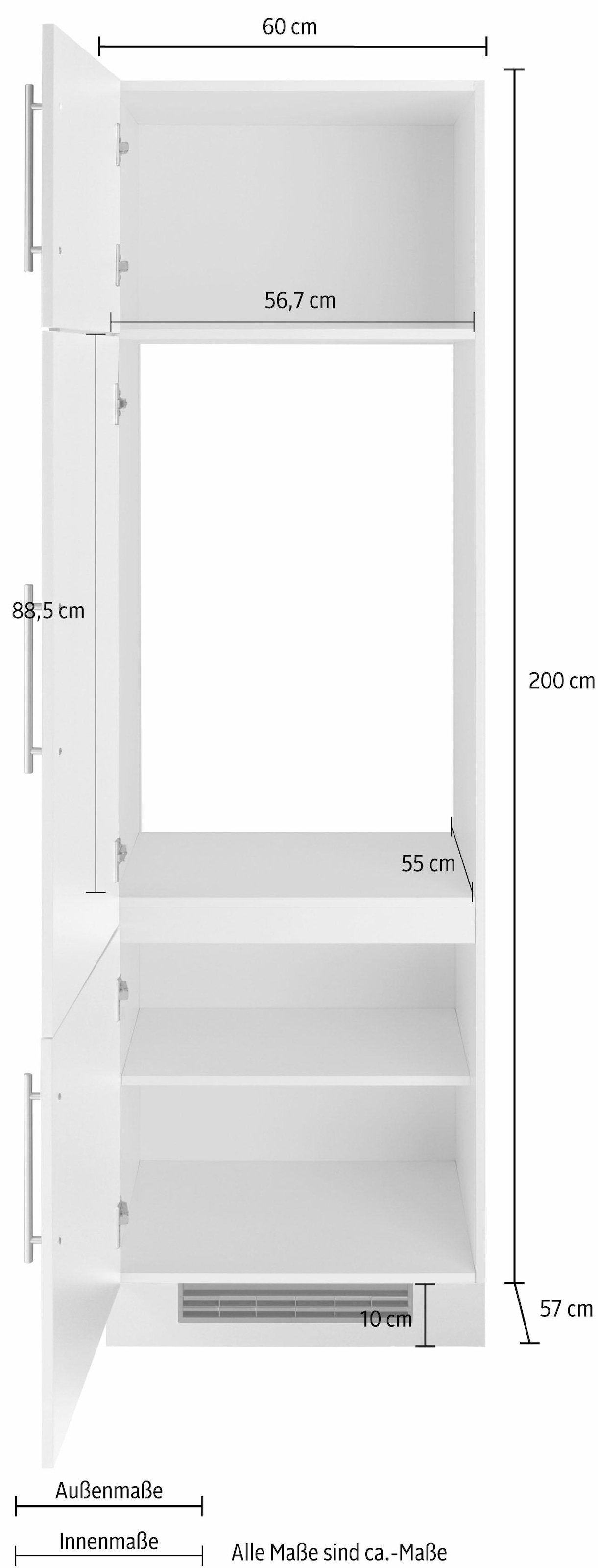 wiho Küchen Kühlumbauschrank »Cali«, E-Gerät breit, Raten 60 cm auf ohne kaufen