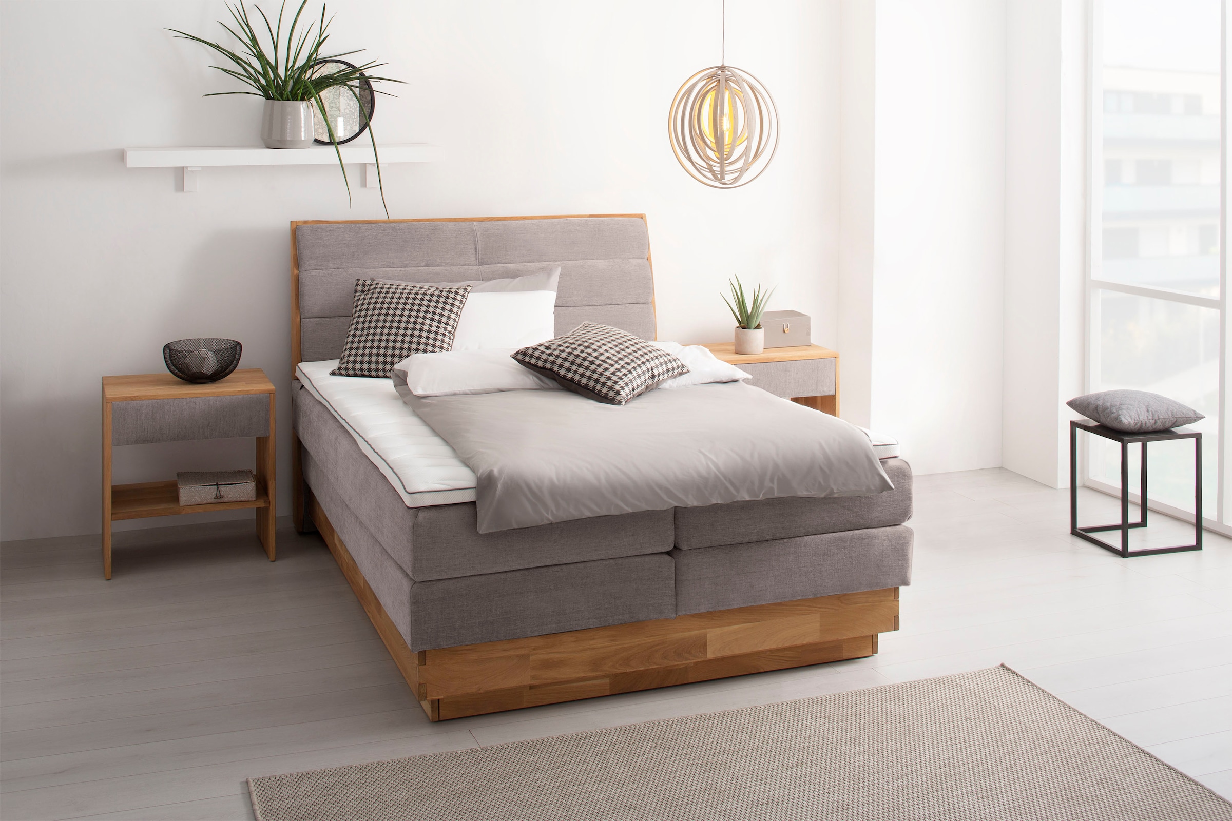 OTTO products Boxspringbett, LED-Beleuchtung, mit zertifizierten, recycelte günstig online kaufen