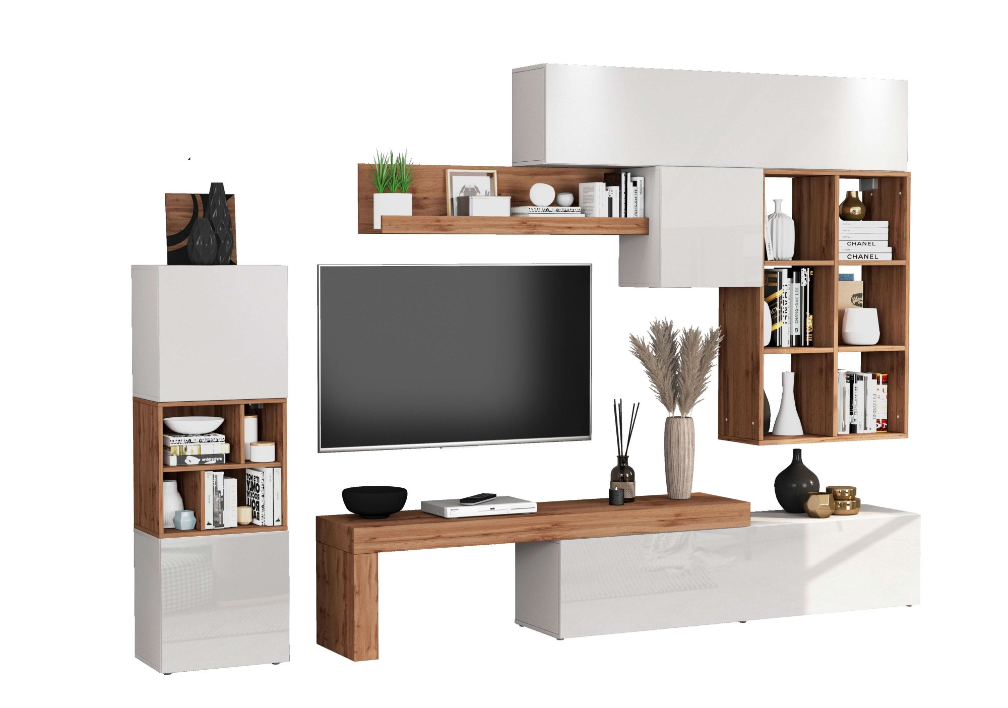INOSIGN Wohnwand »Chronos Wohnwand, Medienwand, 8-er set«, (Set, 8 St.), ca günstig online kaufen