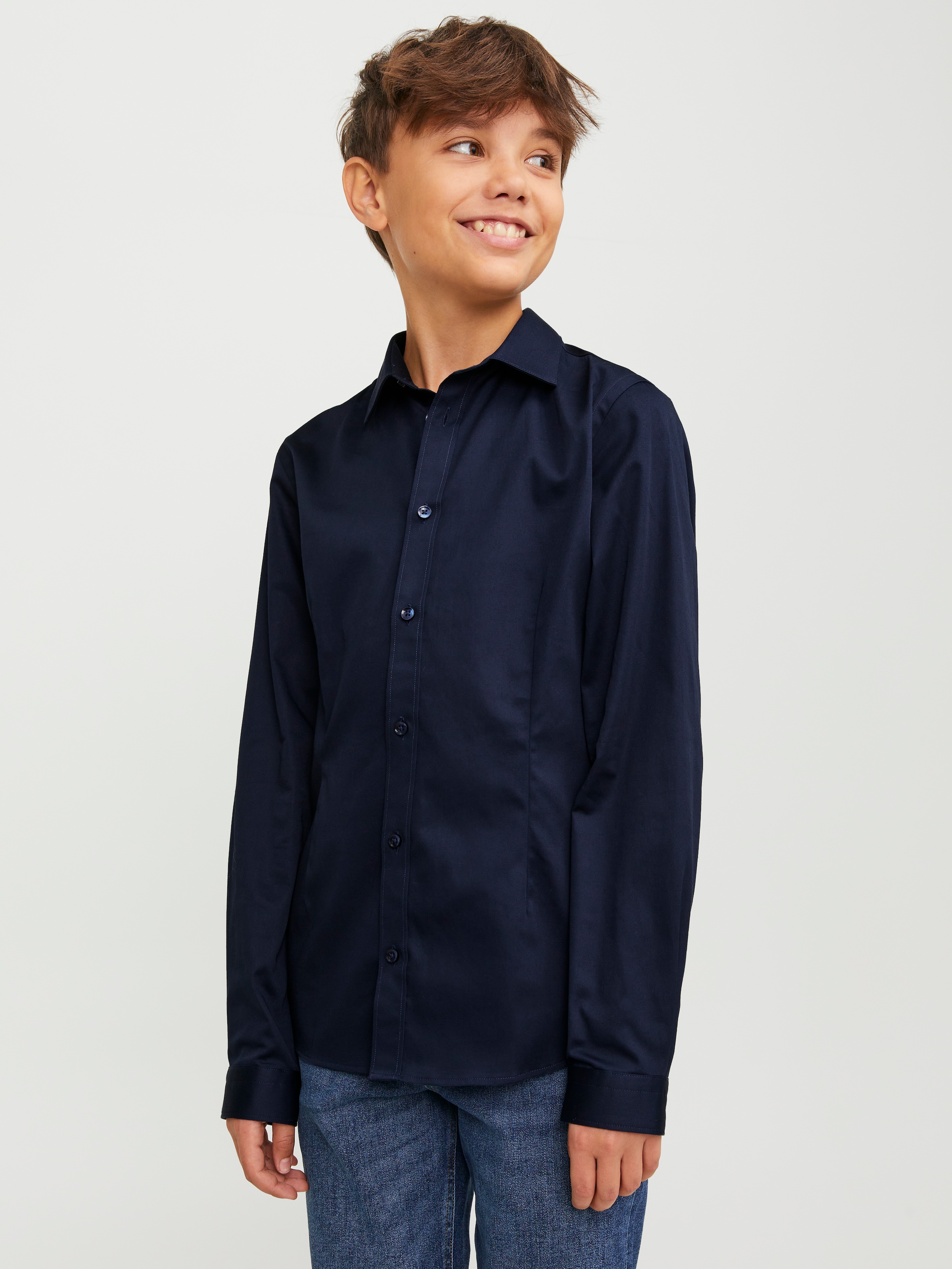 Jack & Jones Junior Langarmhemd »JPRPARMA cool, elastisch, kombinierbar« Baumwollmischung, regular fit