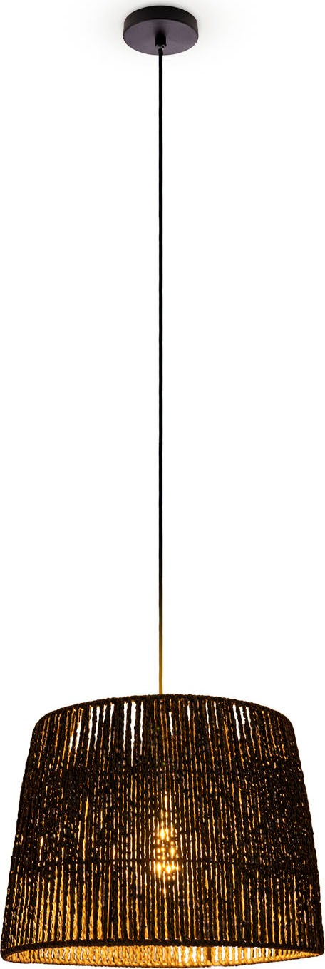 Paco Home Pendelleuchte »Hugo Amadeo« E27 Wohnzimmer Esszimmer Rattan Optik Boho Lampenschirm Papier