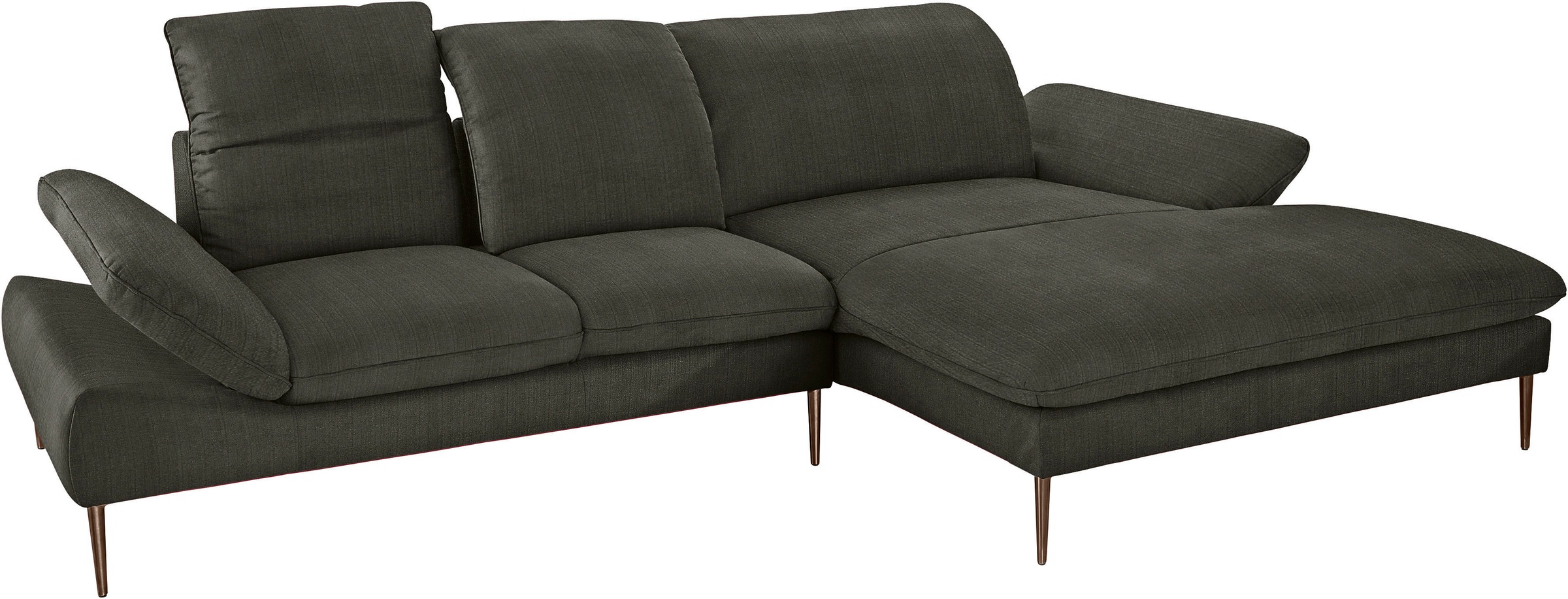 W.SCHILLIG Ecksofa »enjoy&MORE, Designsofa, bequem, zeitlos und elegant, L-Form«, Sitztiefenverstellung, Füße bronze pulverbeschichtet, Breite 310 cm