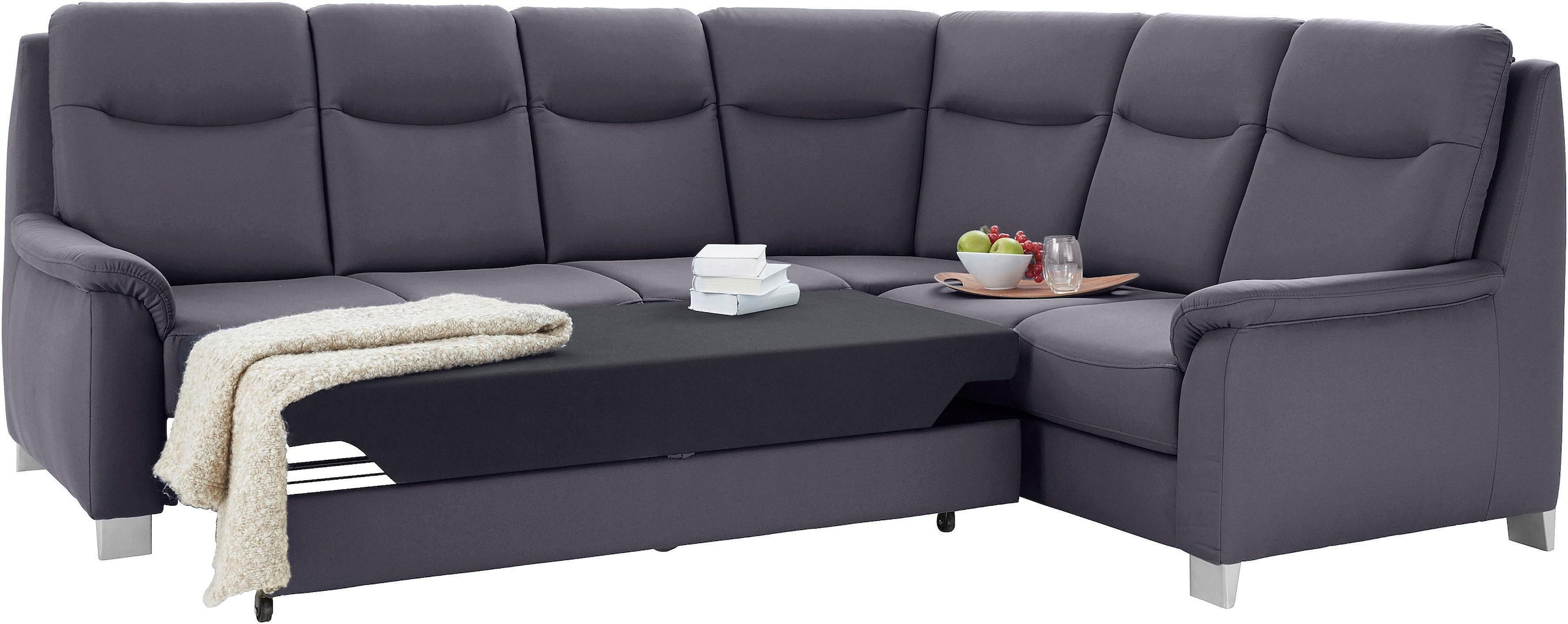 sit&more Ecksofa »Boccaccio L-Form«, mit Federkern und Kopfteilverstellung, wahlweise mit Bettfunktion