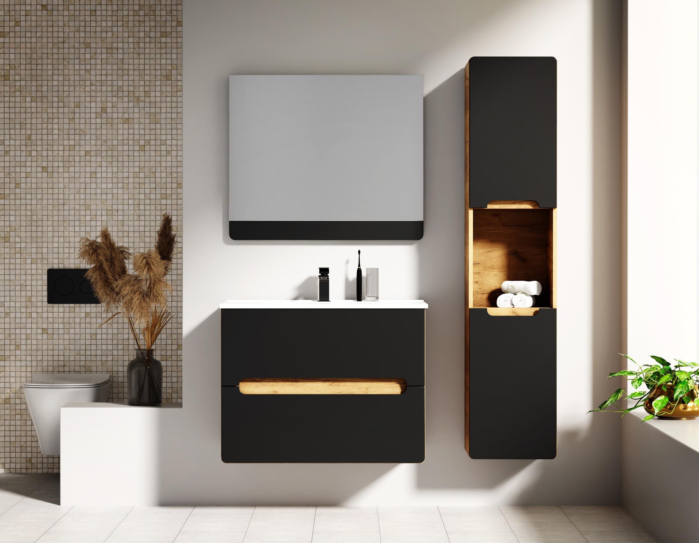 welltime Waschtisch »Lupo«, Badschrank mit Waschbecken,Soft Close,in versch günstig online kaufen