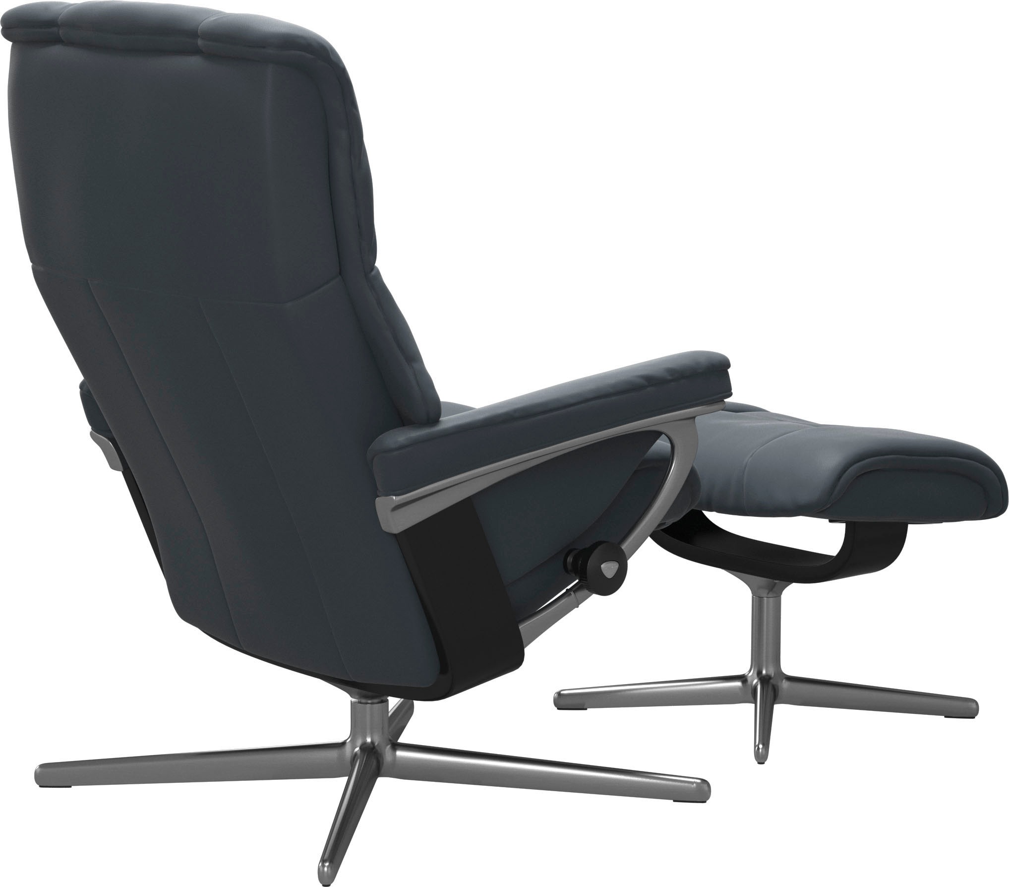 Stressless® Relaxsessel »Mayfair«, (Set, Relaxsessel mit Hocker), mit Hocker, mit Cross Base, Größe S, M & L, Holzakzent Schwarz
