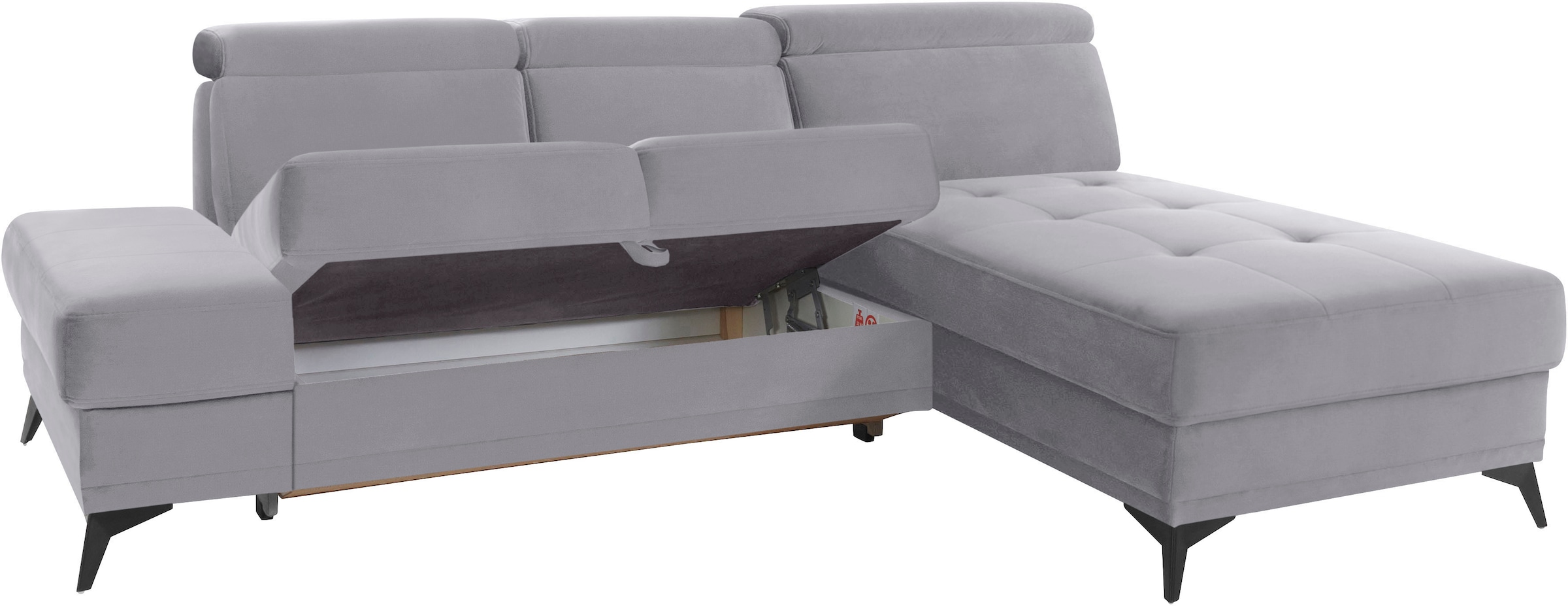 INOSIGN Ecksofa »Cardiz L-Form«, inkl.Kopfteilverstellung und Federkern wahlweise mit Bettfunktion