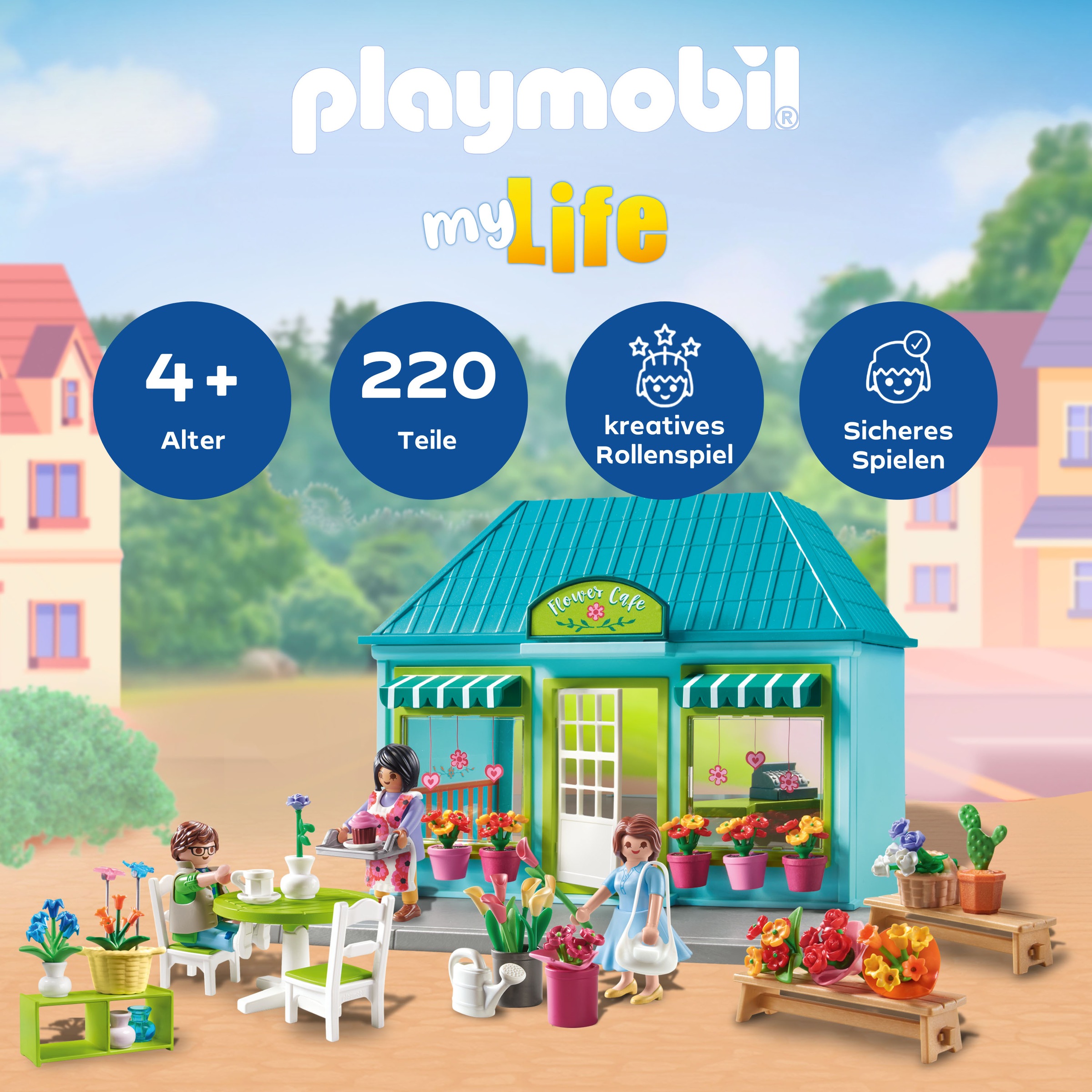 Playmobil® Konstruktions-Spielset »Blumenladen (71807), Playmobil My Life«, (220 St.), Made in Germany