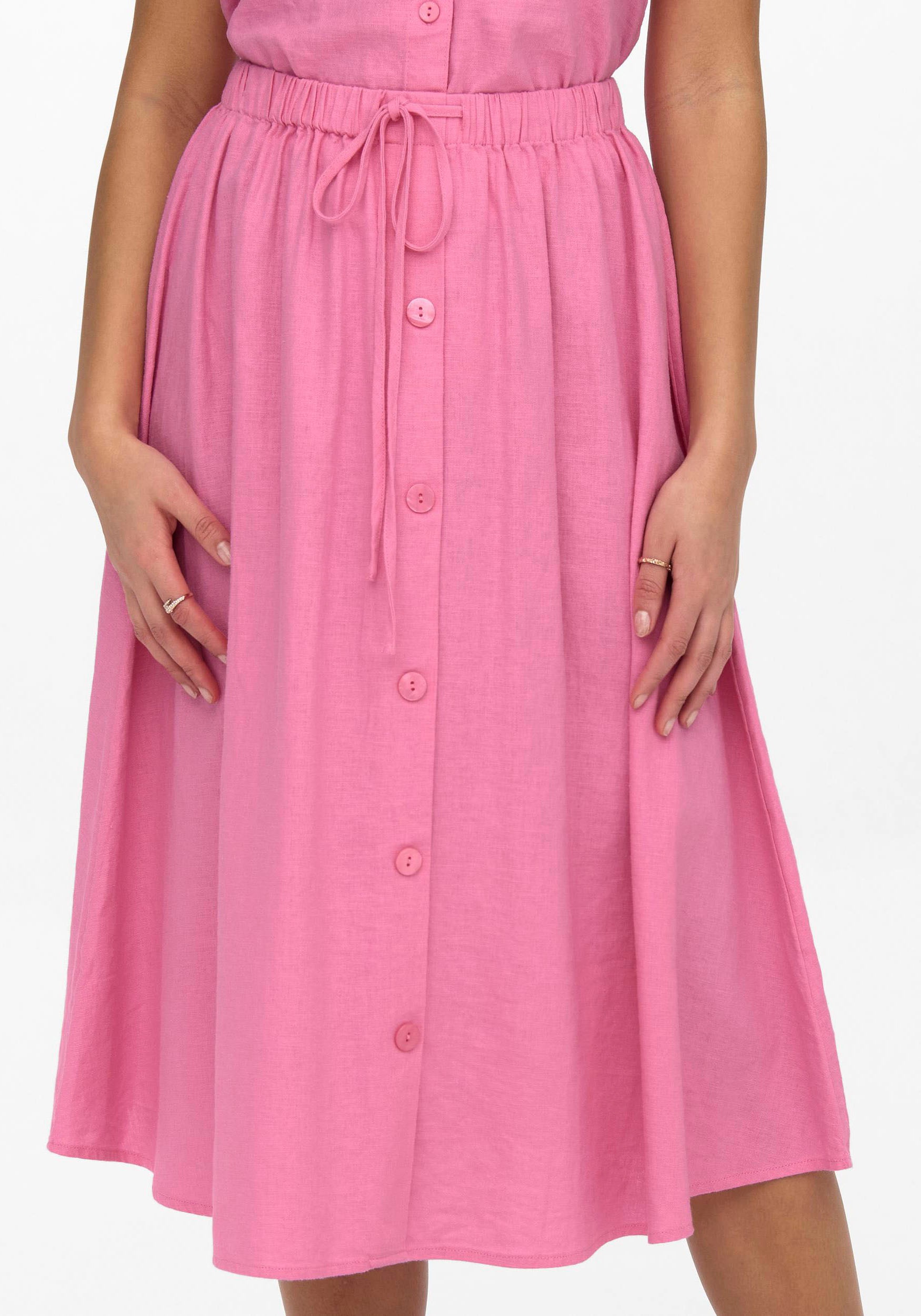 3. Bild von ONLY Sommerrock »ONLCARO HW LINEN BLEND BUTTON SKIRT PNT«