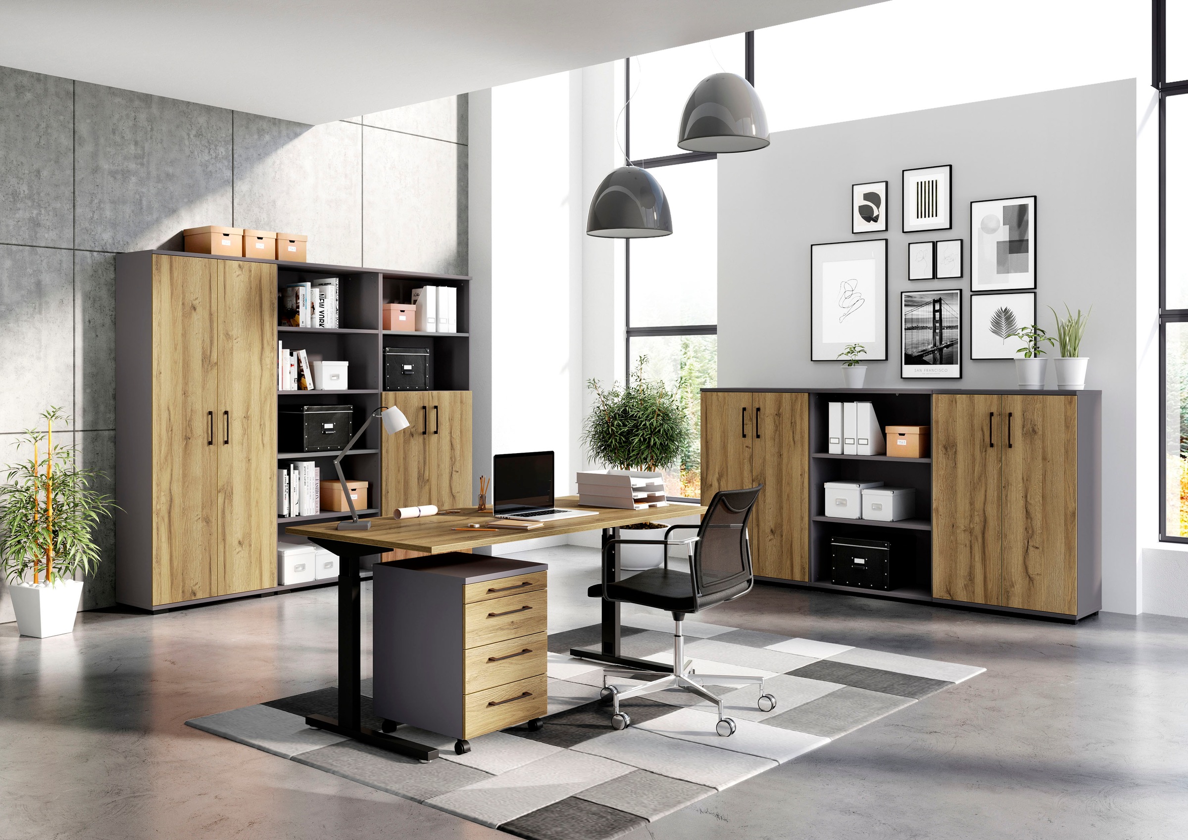 GERMANIA Schreibtisch »GW-Profi 3.0«, höhenverstellbar (70- 80 cm), in 2 Br günstig online kaufen
